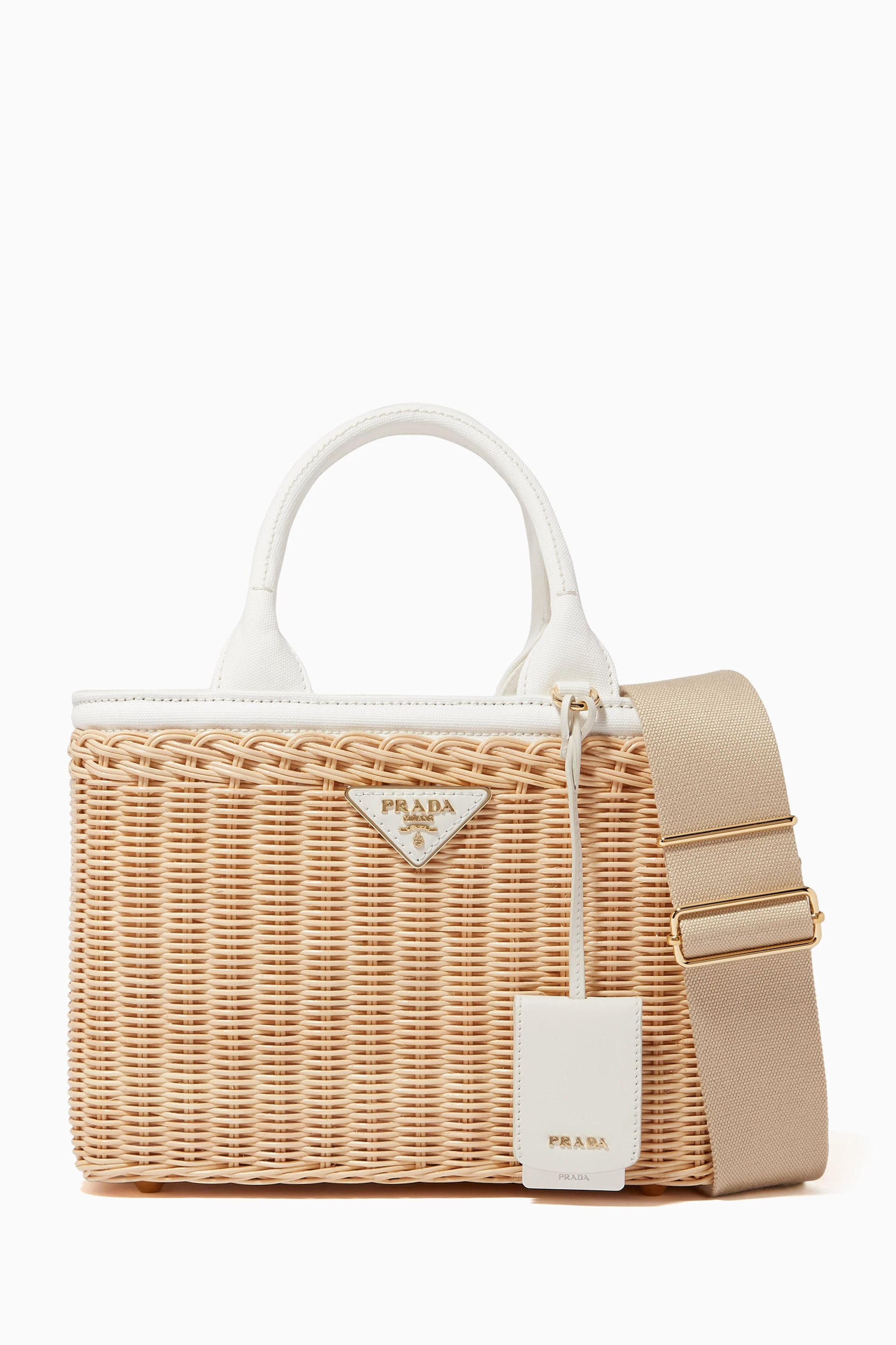 Prada wicker best sale bag white