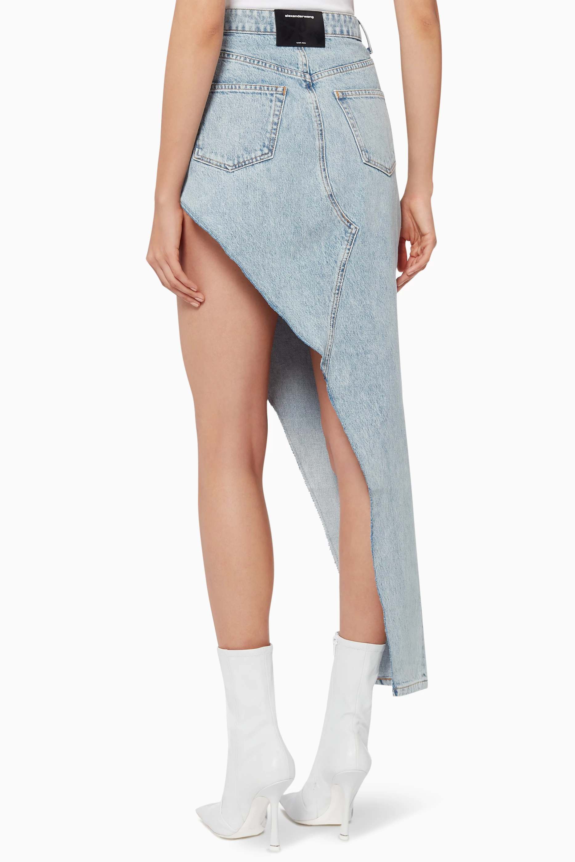 Asymmetrical denim skirts clearance