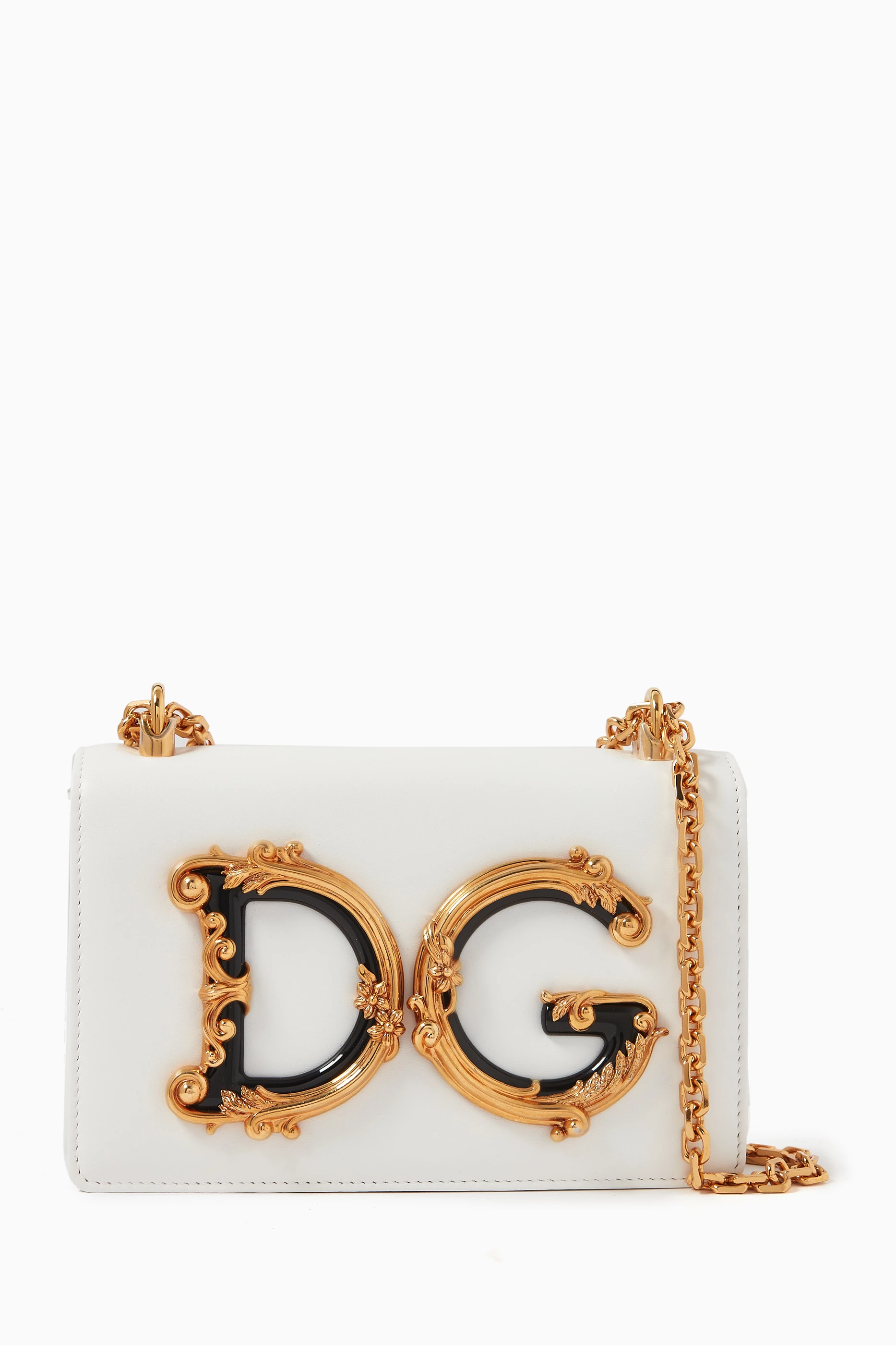 Buy Dolce Gabbana White DG Girls Nappa Shoulder Bag for Women in