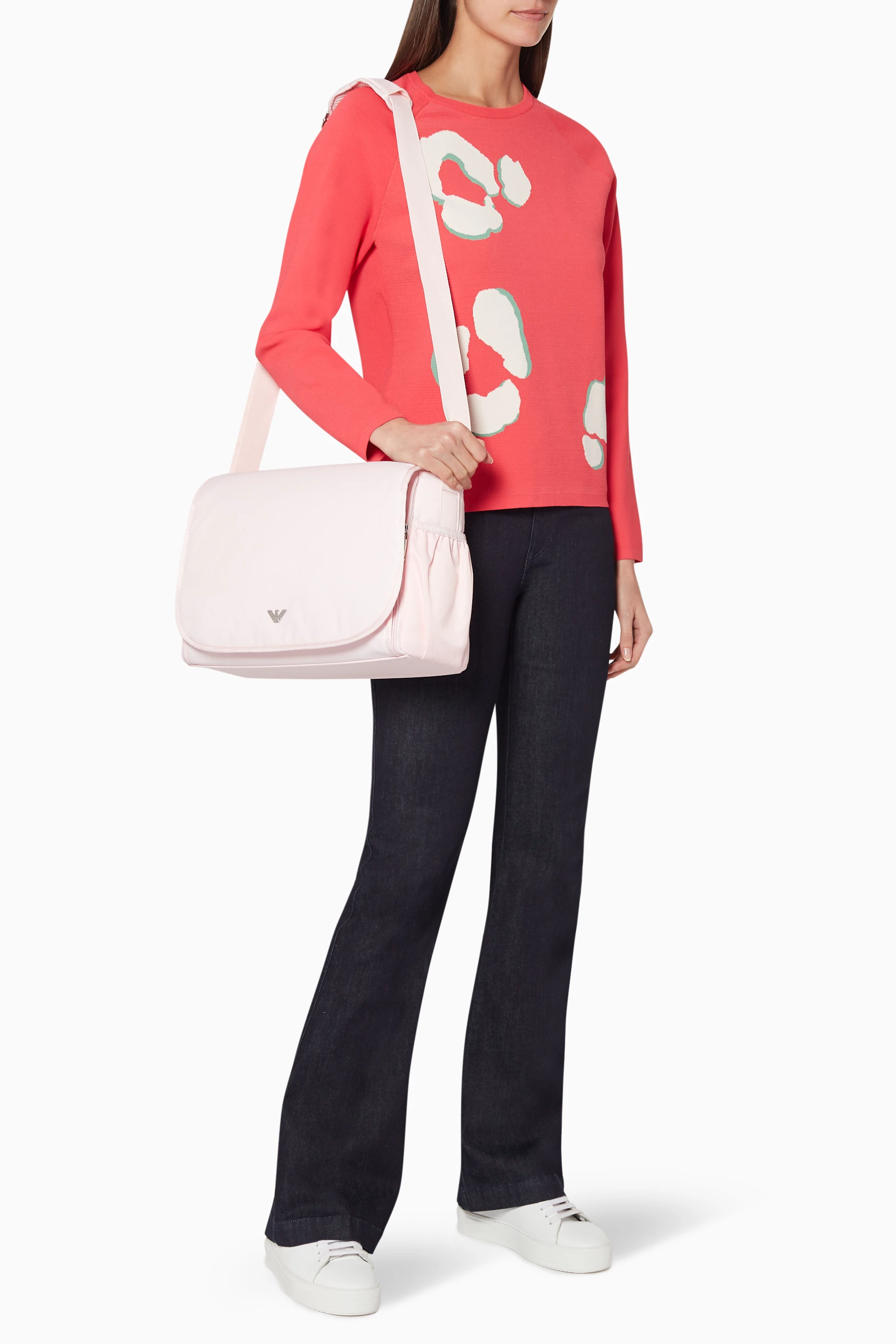 Pink armani outlet changing bag