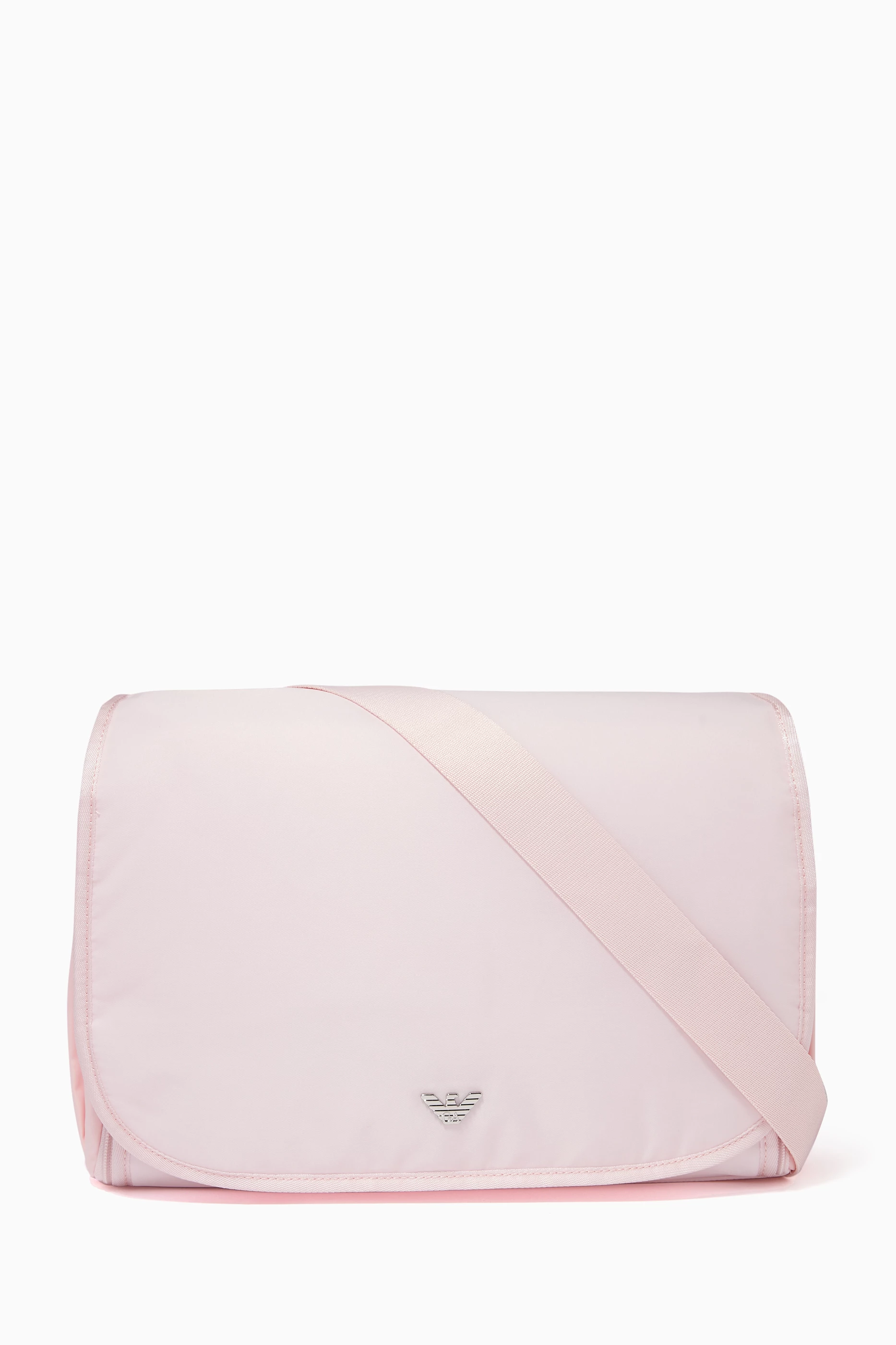 Buy Emporio Armani Pink Logo Nylon Changing Bag for Kids in UAE