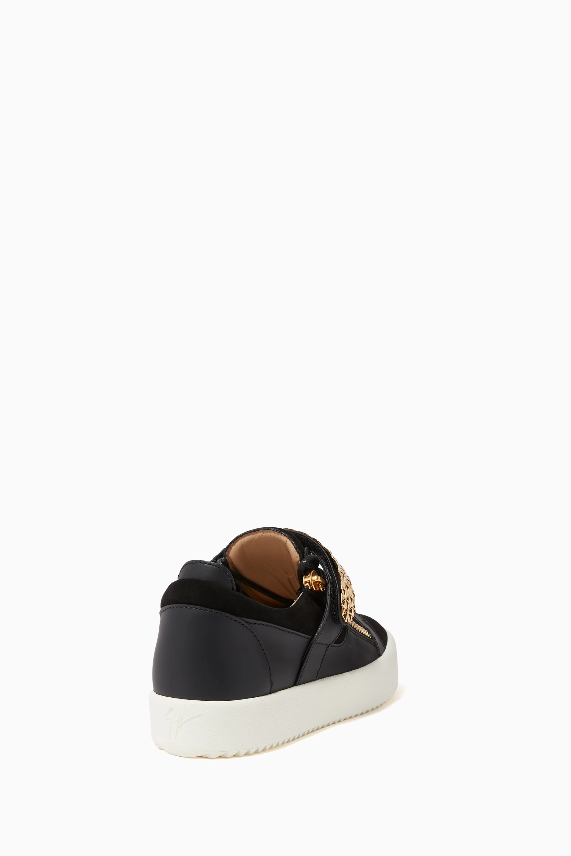 Buy Giuseppe Zanotti Black Archer Leather Suede Sneakers for Men