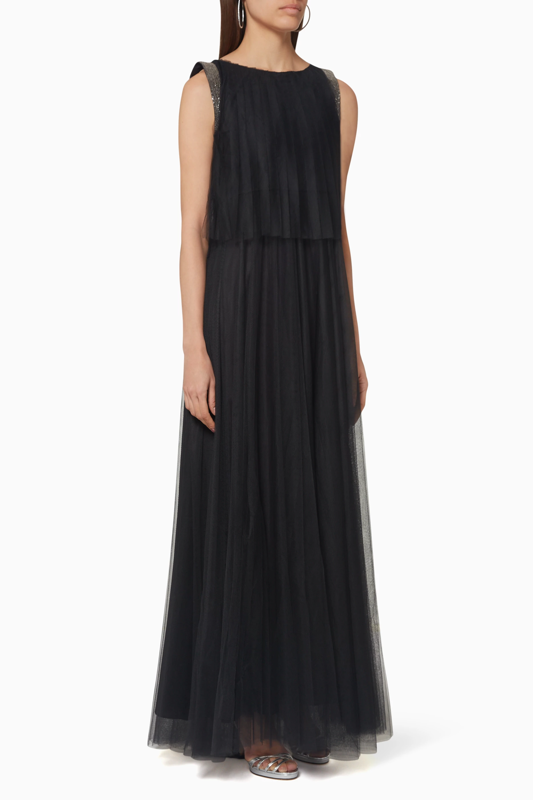 Bcbg draped shop chiffon maxi dress