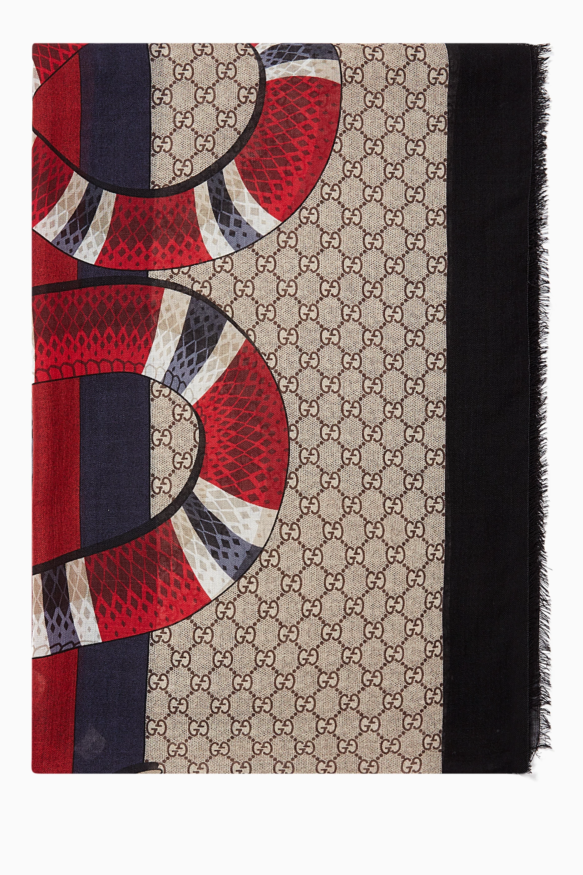 Web and kingsnake print gg silk scarf outlet