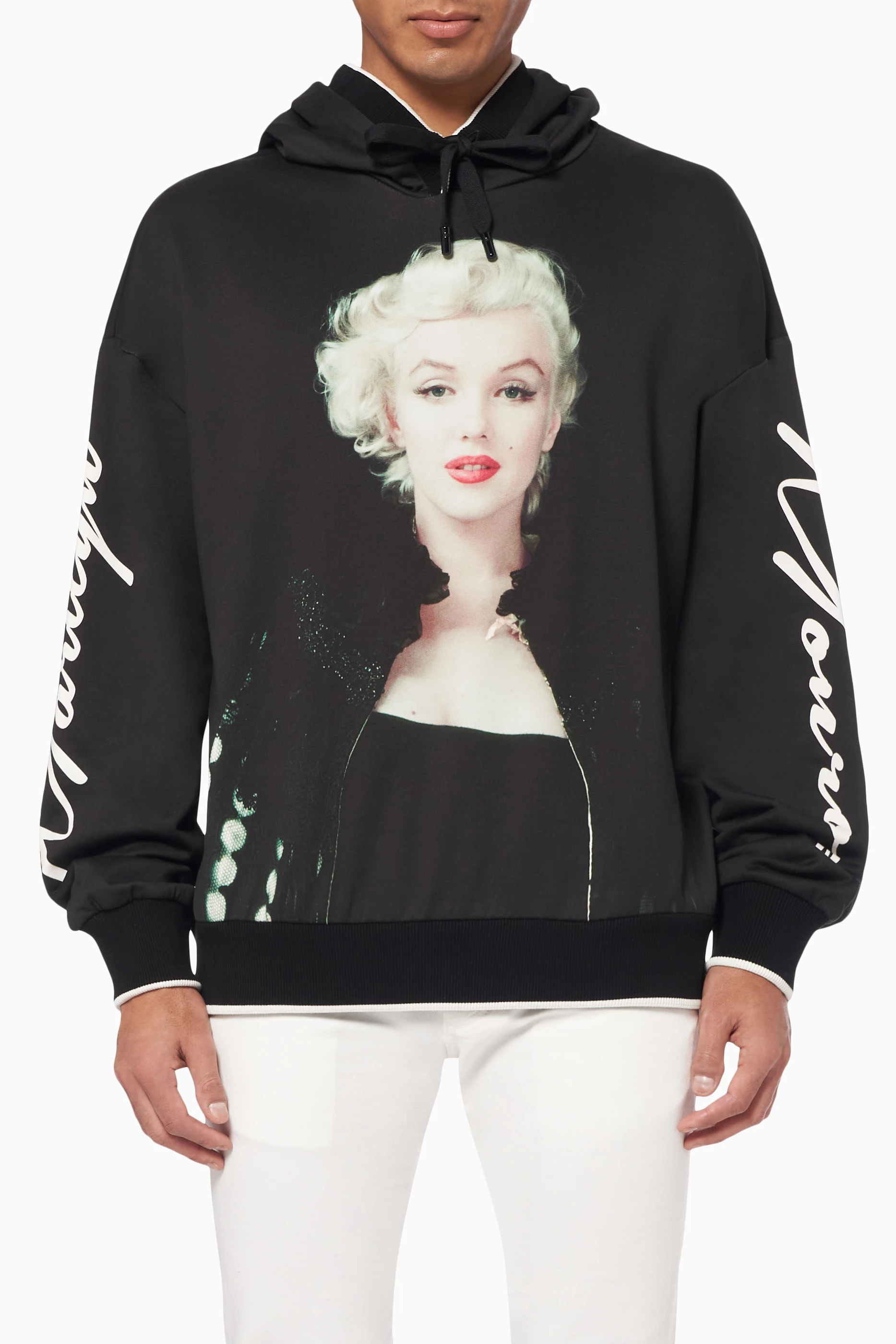 Buy Dolce Gabbana Black Marilyn Monroe Cotton Hoodie for Men in