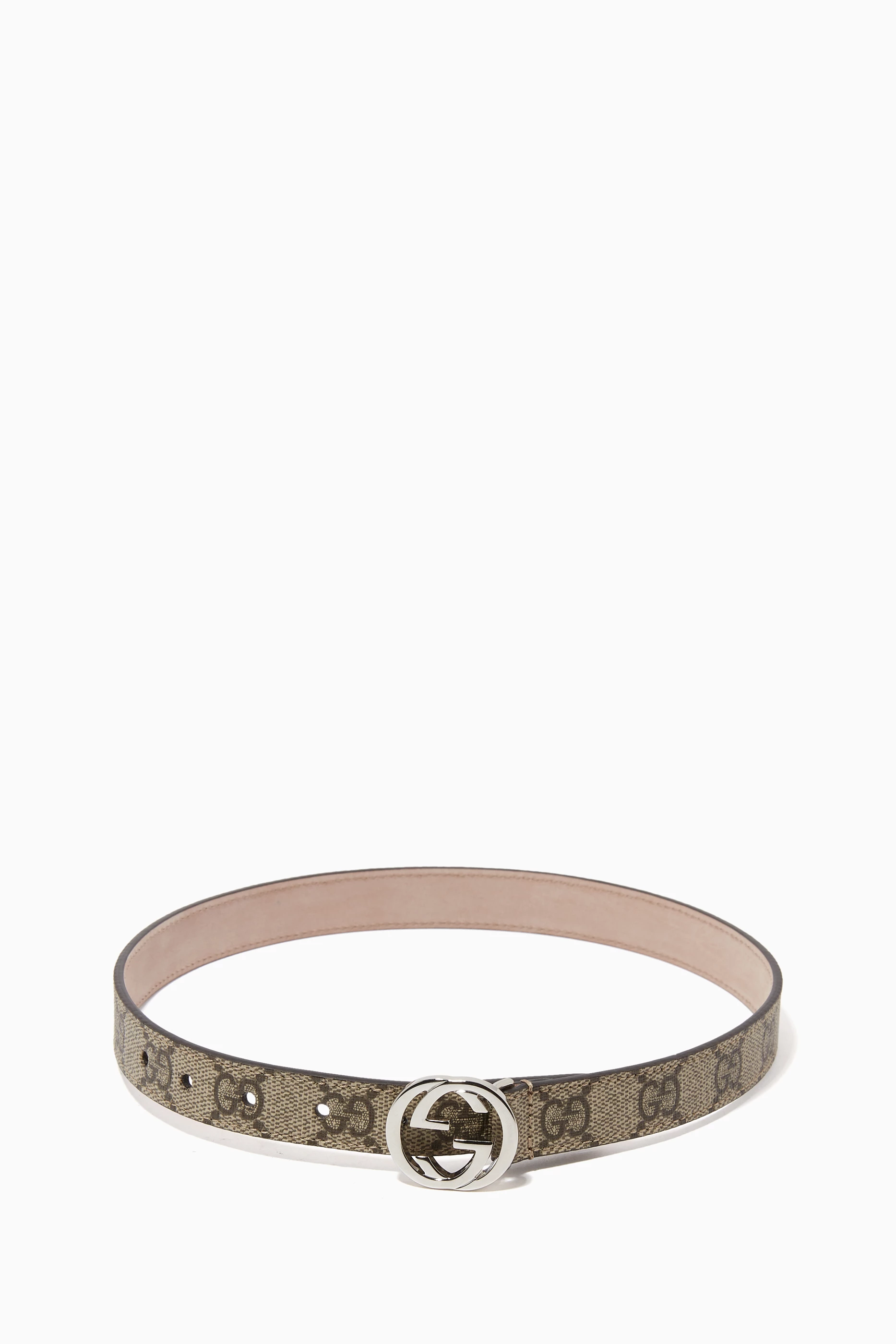 Buy Gucci Neutral GG Supreme Belt for Boys in UAE Ounass