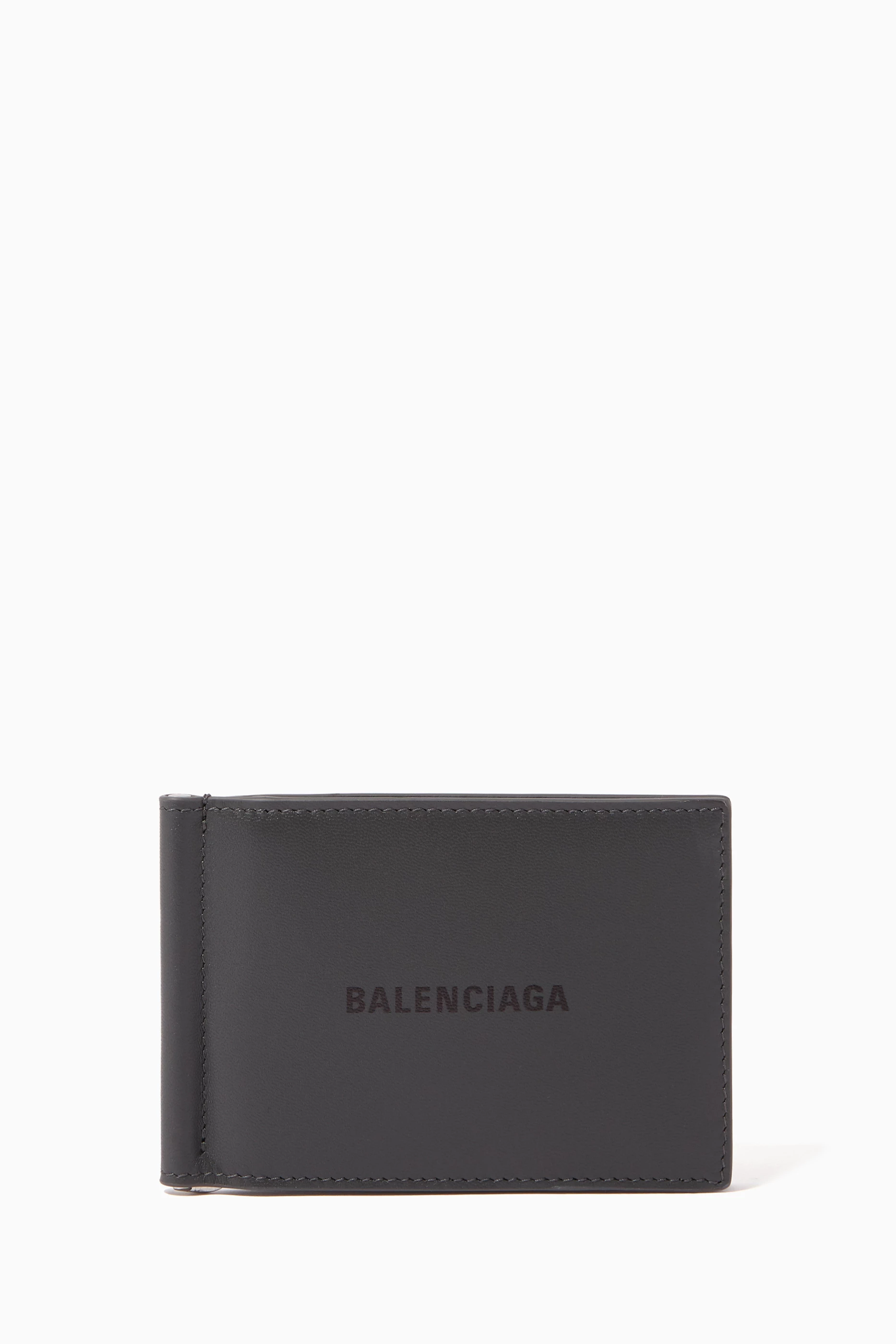 Buy Balenciaga Grey Leather Money Clip Wallet for Men in UAE Ounass
