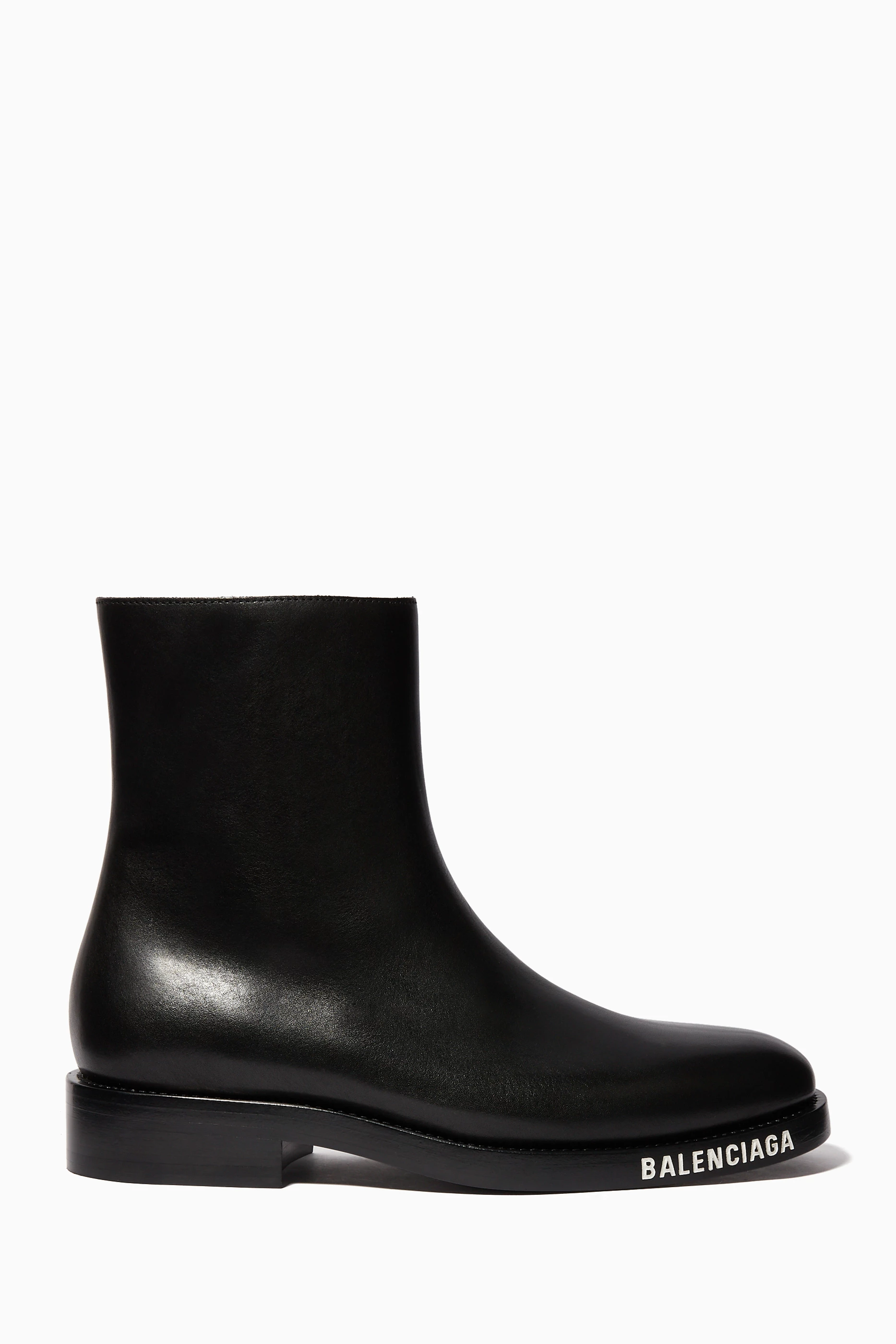 Buy Balenciaga Black Logo Sole Leather Chelsea Boots for Men in