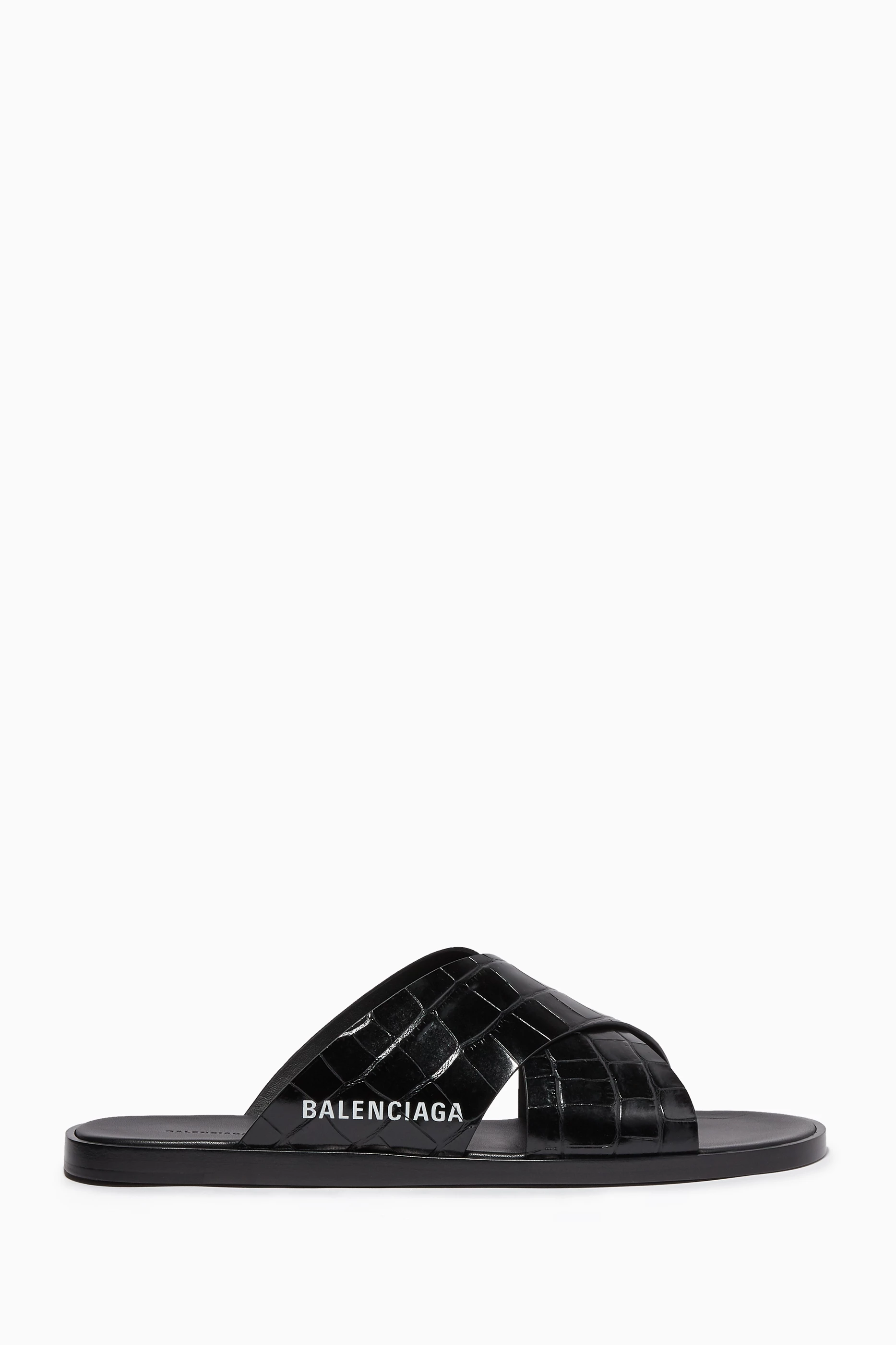 Balenciaga crocodile slides hotsell
