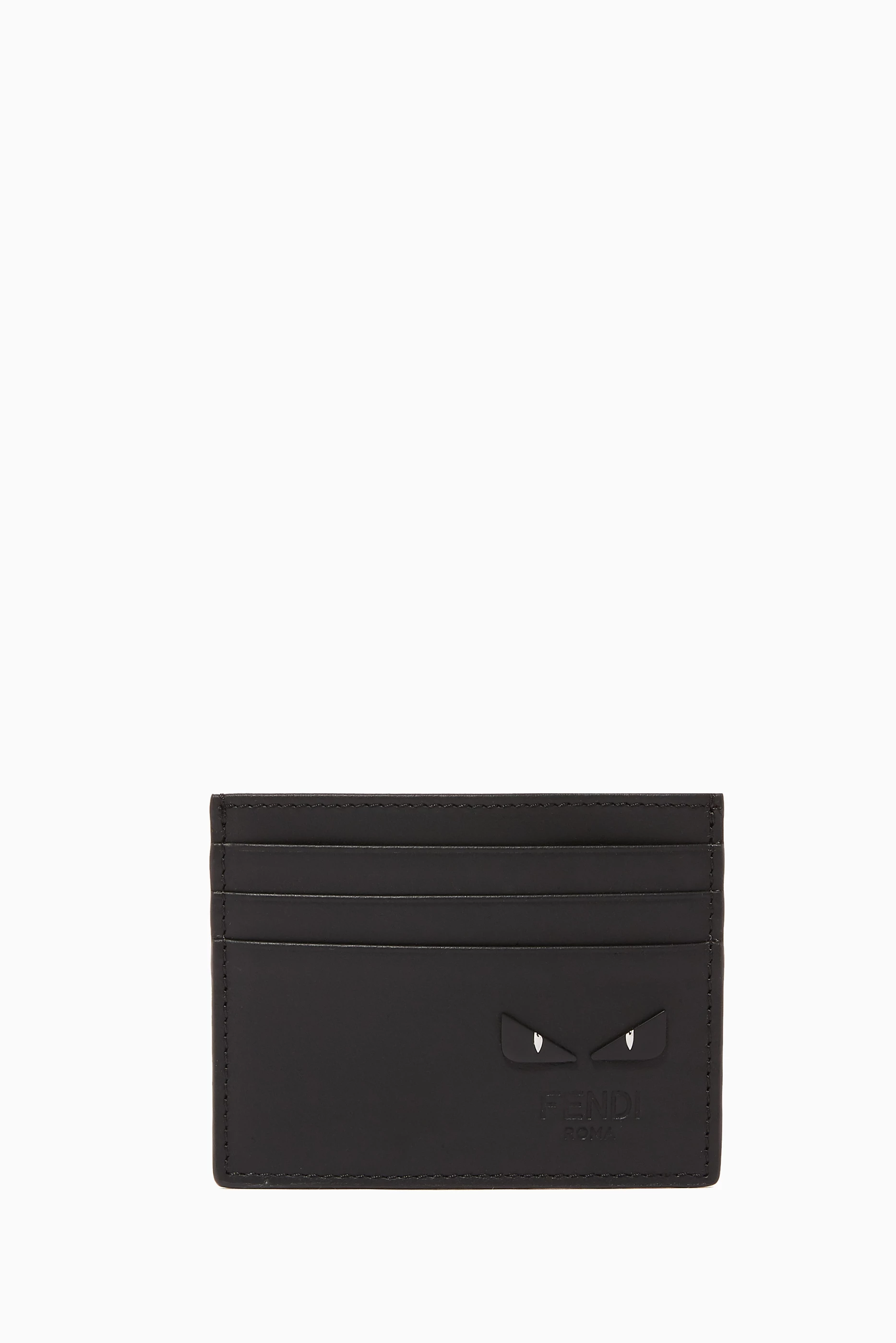 Buy Fendi Black Bag Bugs Leather Card Holder for Men in UAE Ounass