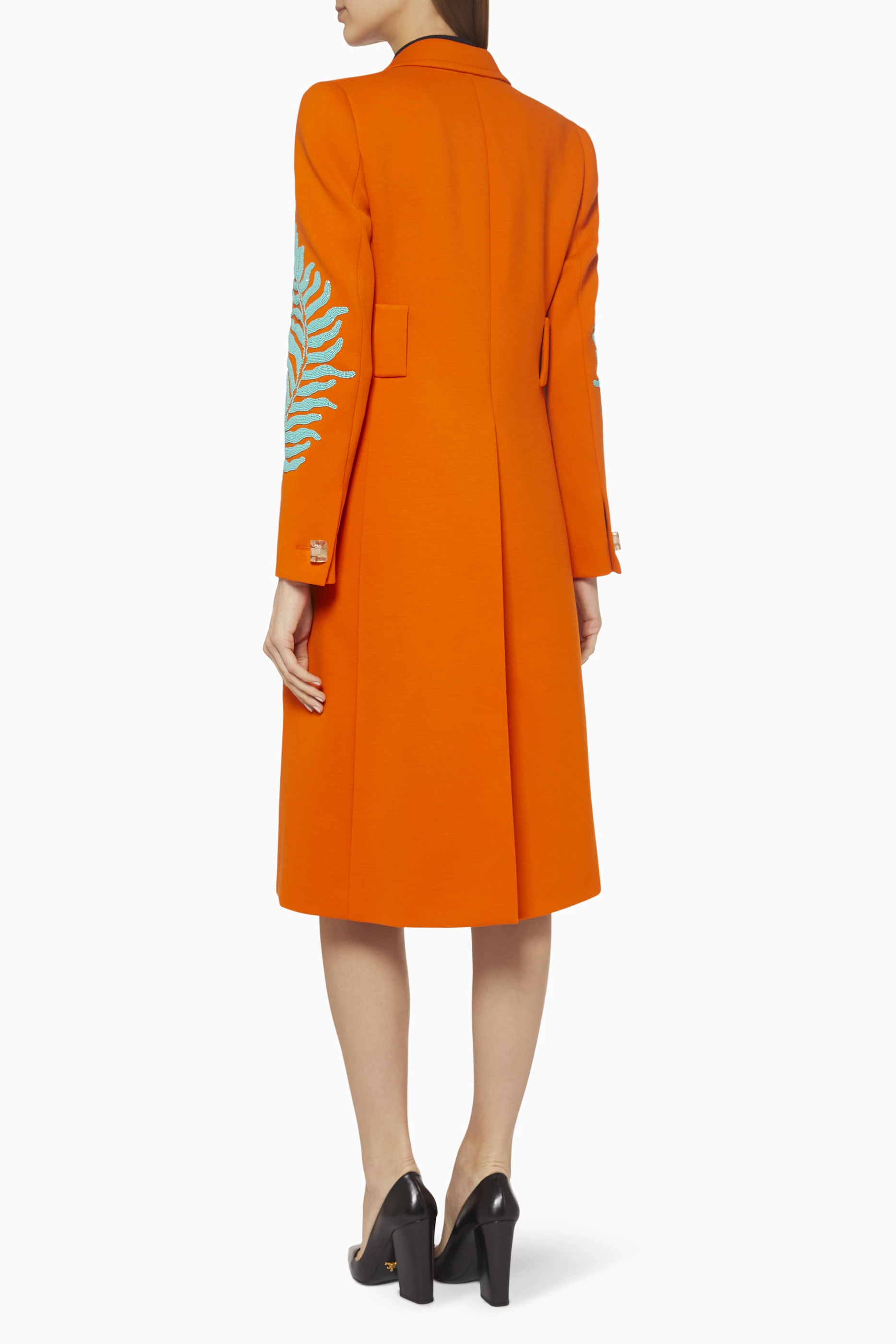 Buy Prada Orange Punto Stoffa Wool Knit Coat for Women in UAE Ounass