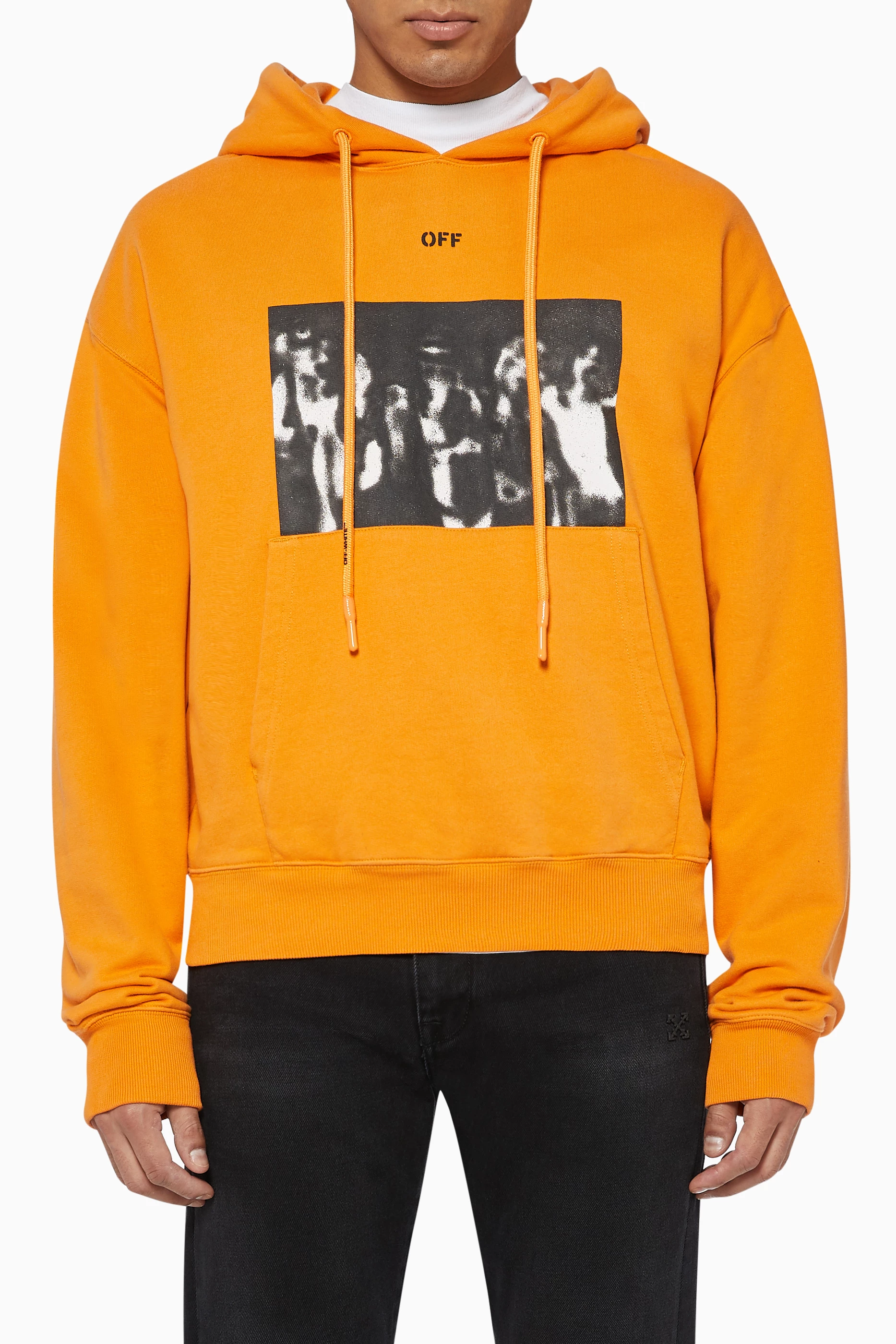 Orange and white hoodie sale