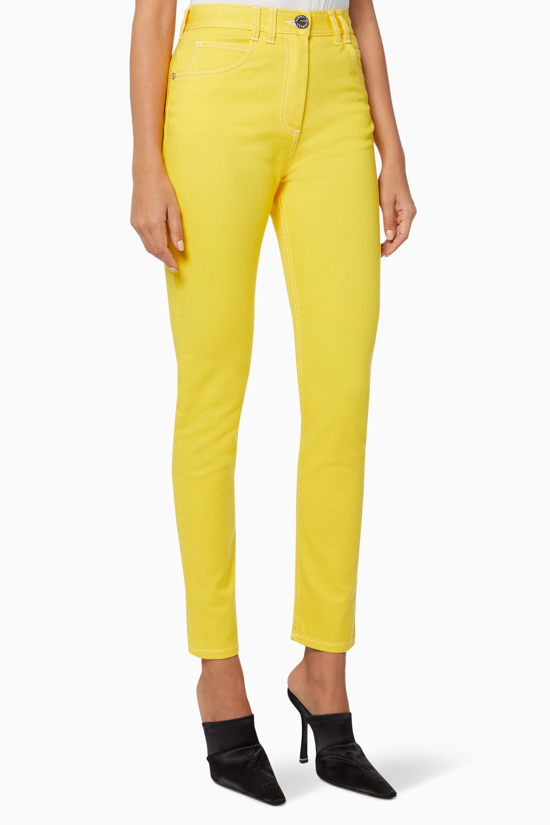 Yellow jeans for women cheap