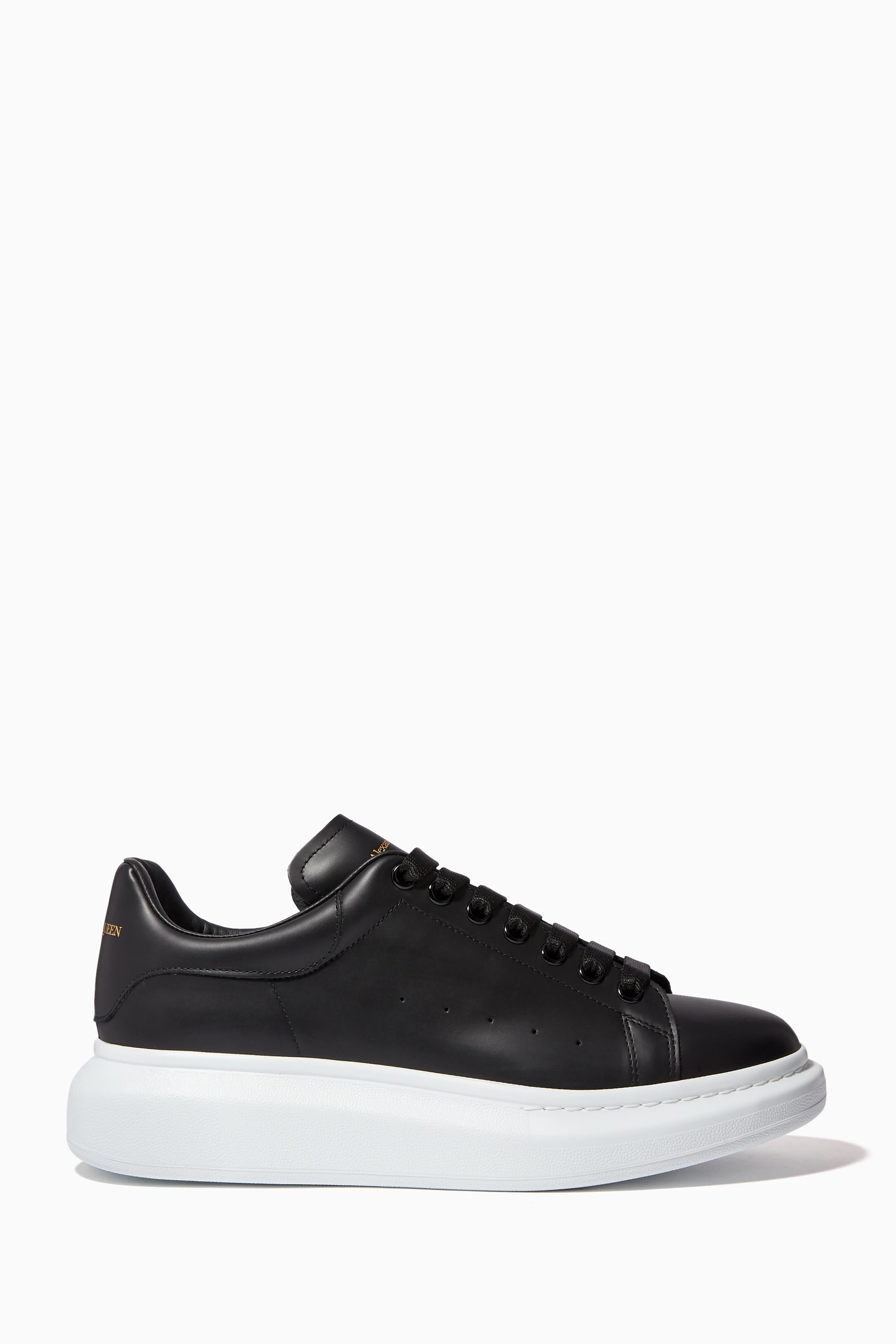 Buy Alexander McQueen Black Oversized Leather Sneakers for Men