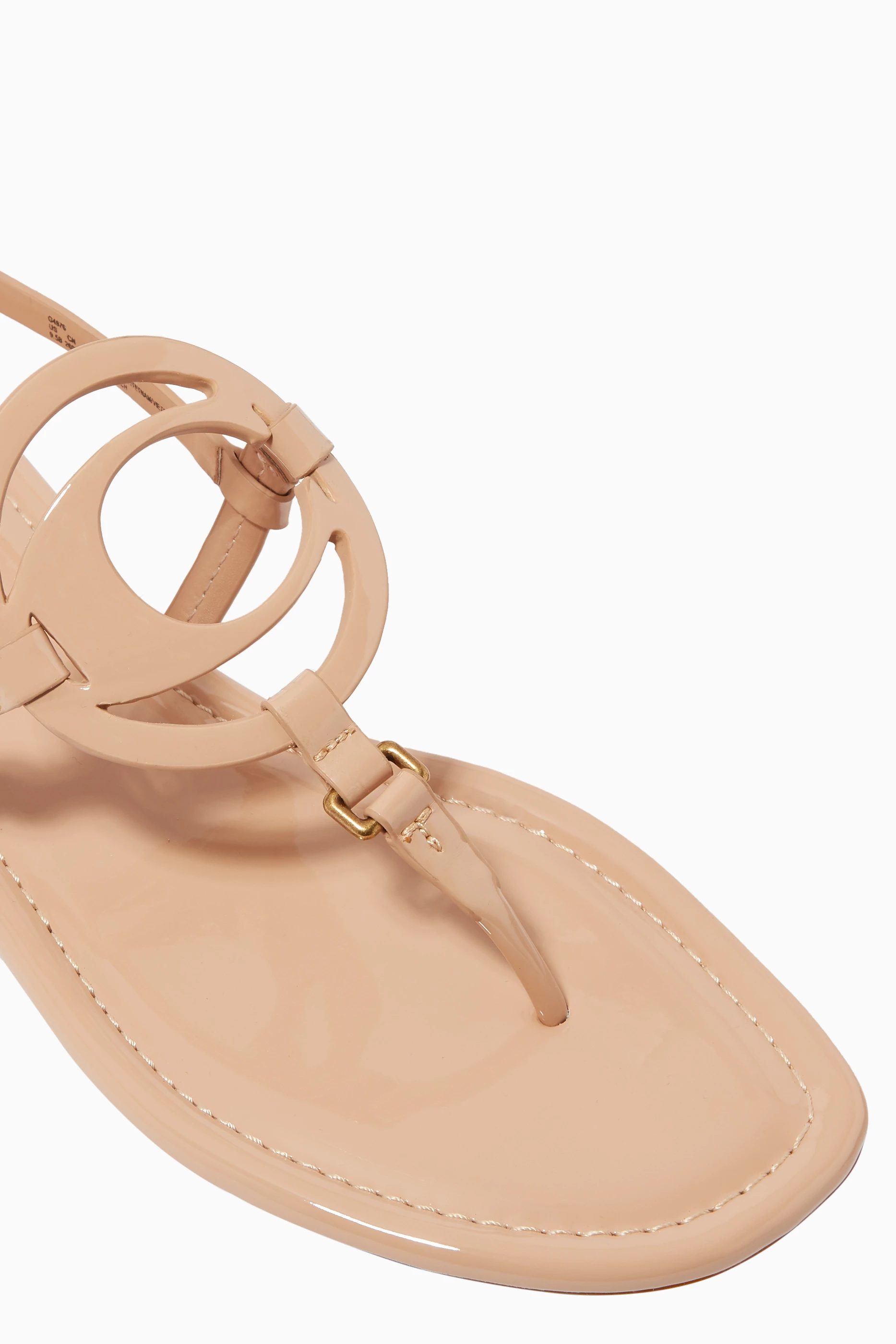 Buy Coach Brown Jeri Patent Leather Sandals for Women in UAE Ounass