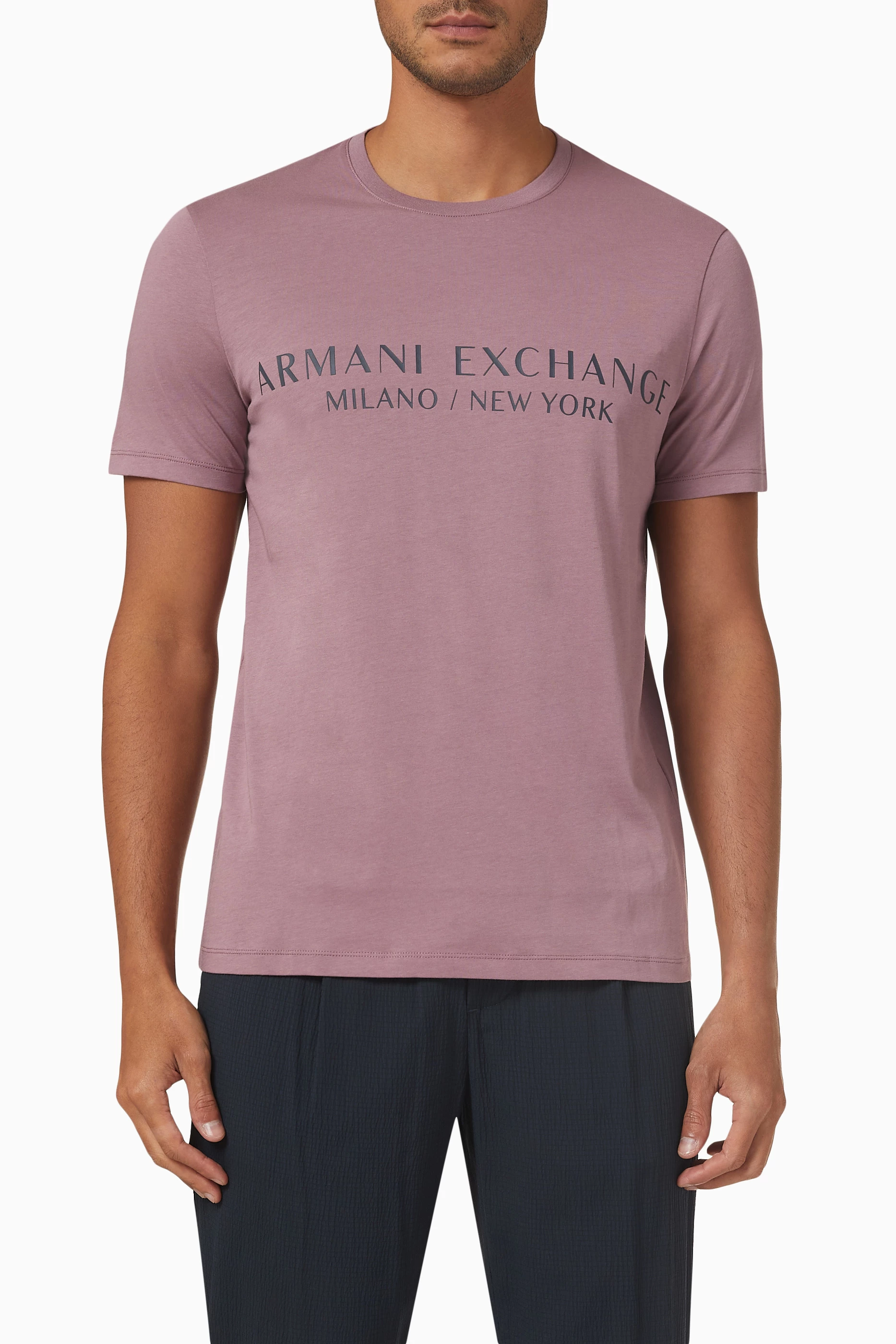 Purple armani discount exchange t shirt