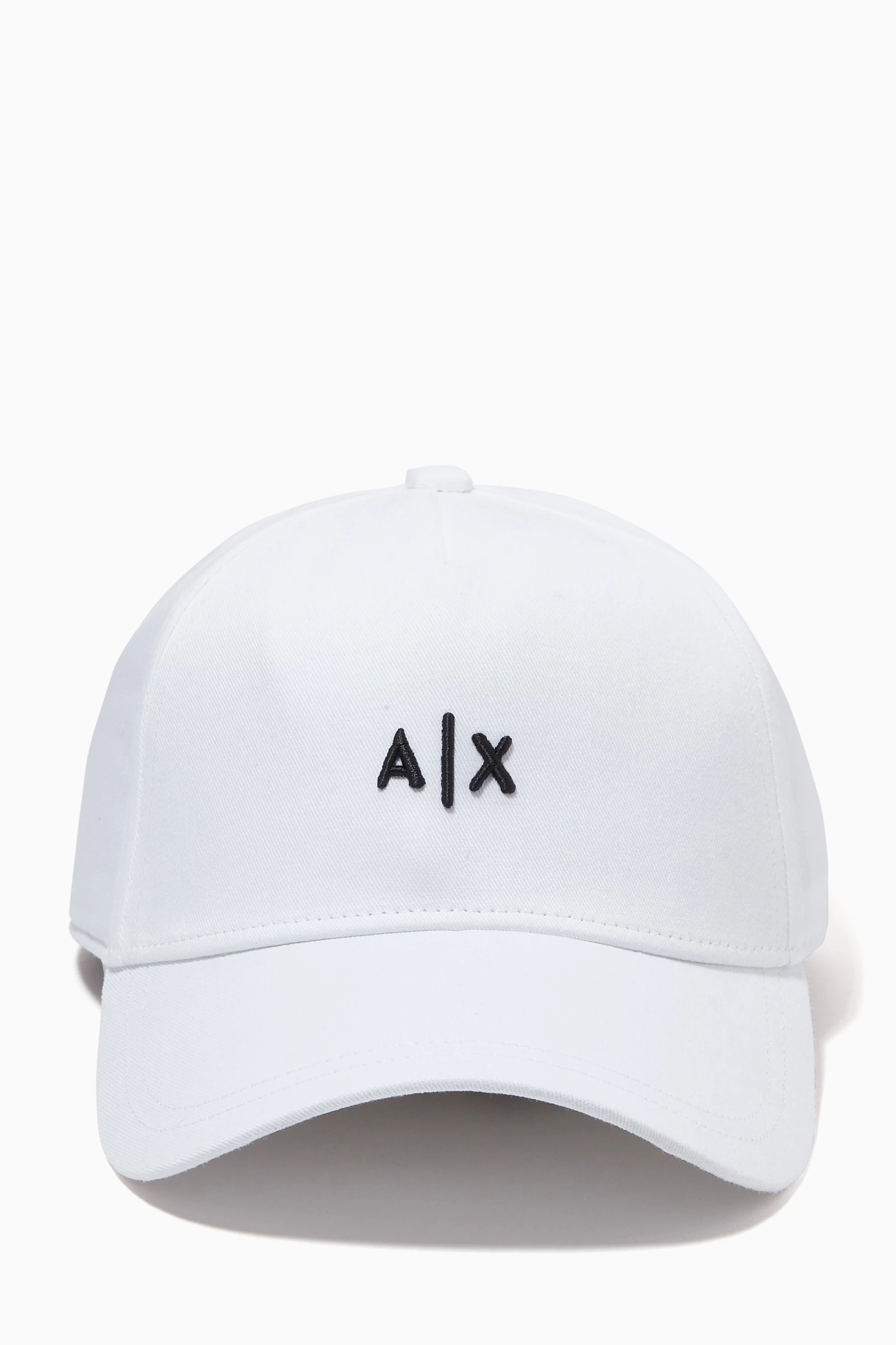 Buy Armani Exchange White A X Baseball Cap in Cotton for Men in