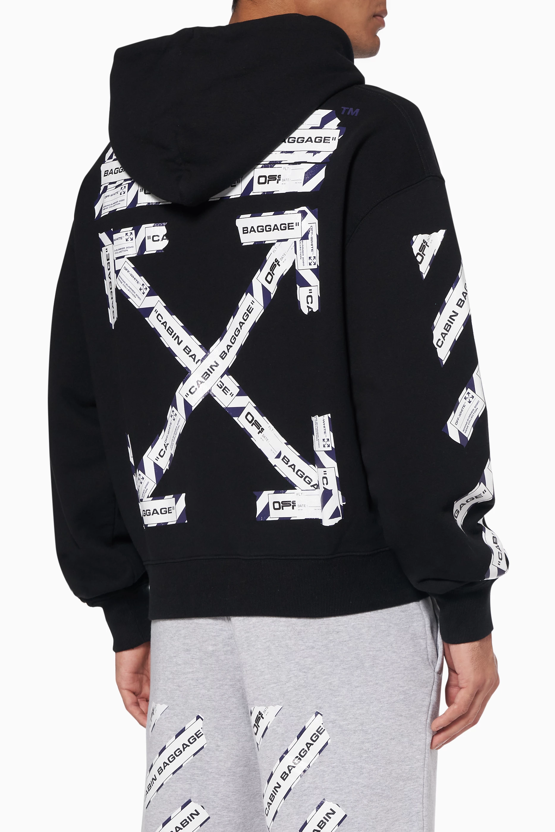 Off white taped hoodie hotsell