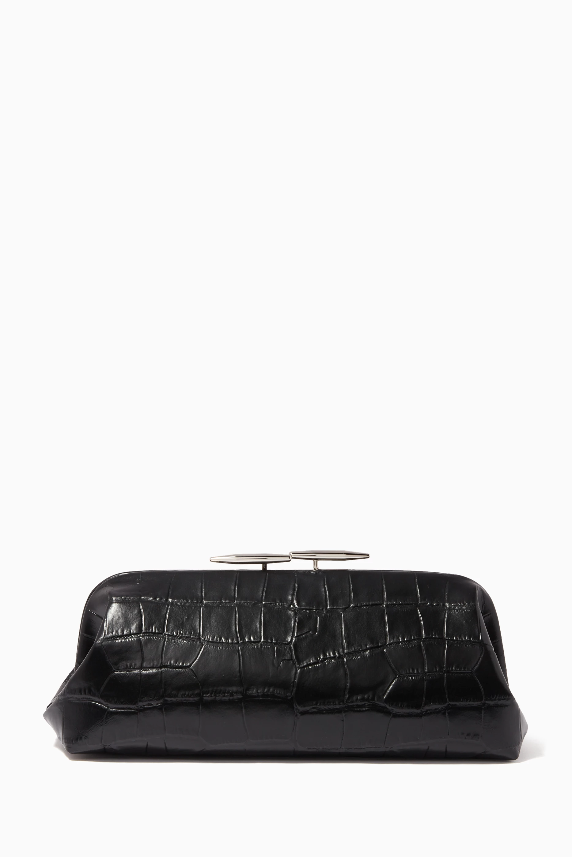 Buy Little Liffner Black Oyster Leather Clutch Bag for Women in UAE Ounass