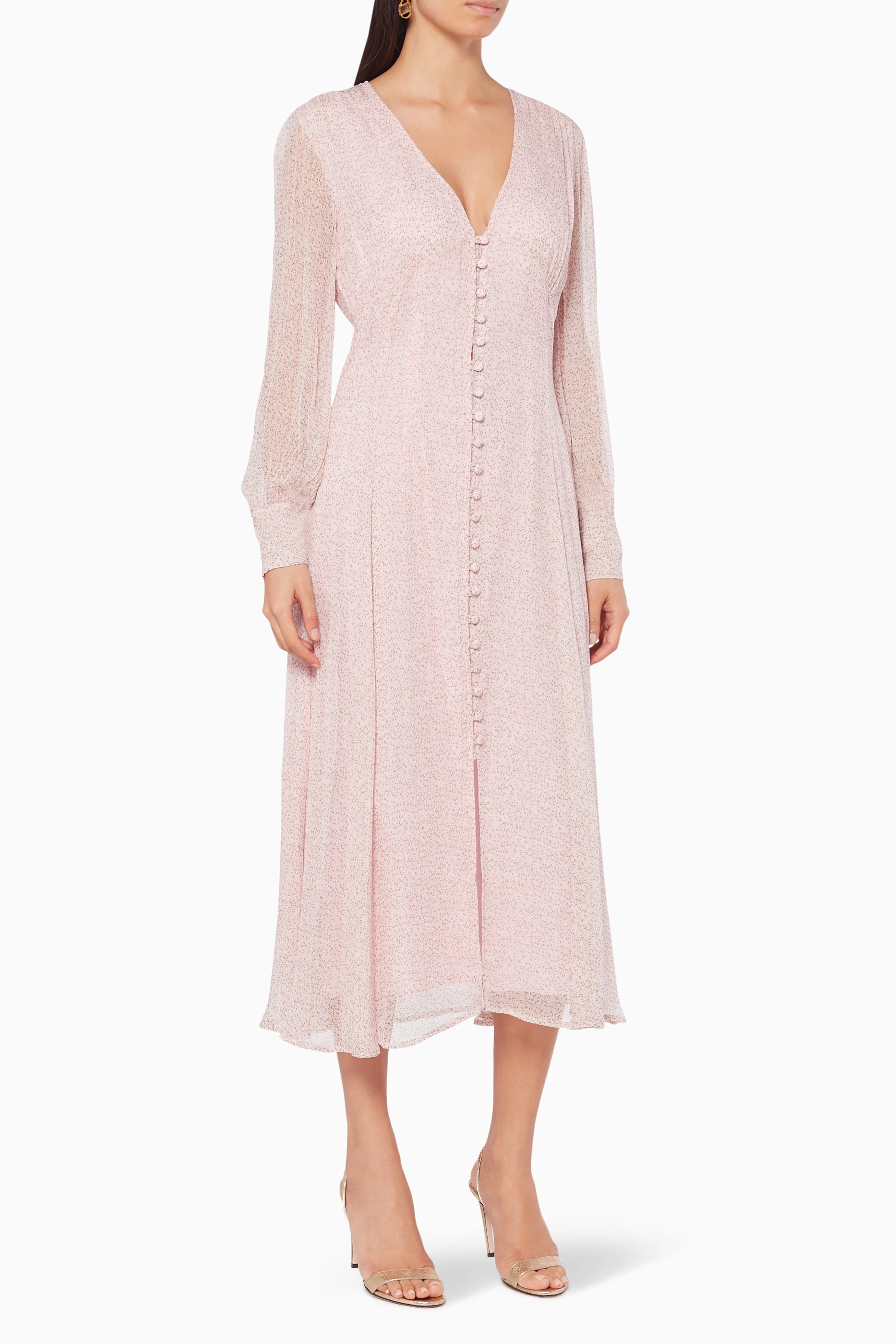 Buy Ghost Pink Adorlee Midi Dress for Women in UAE Ounass