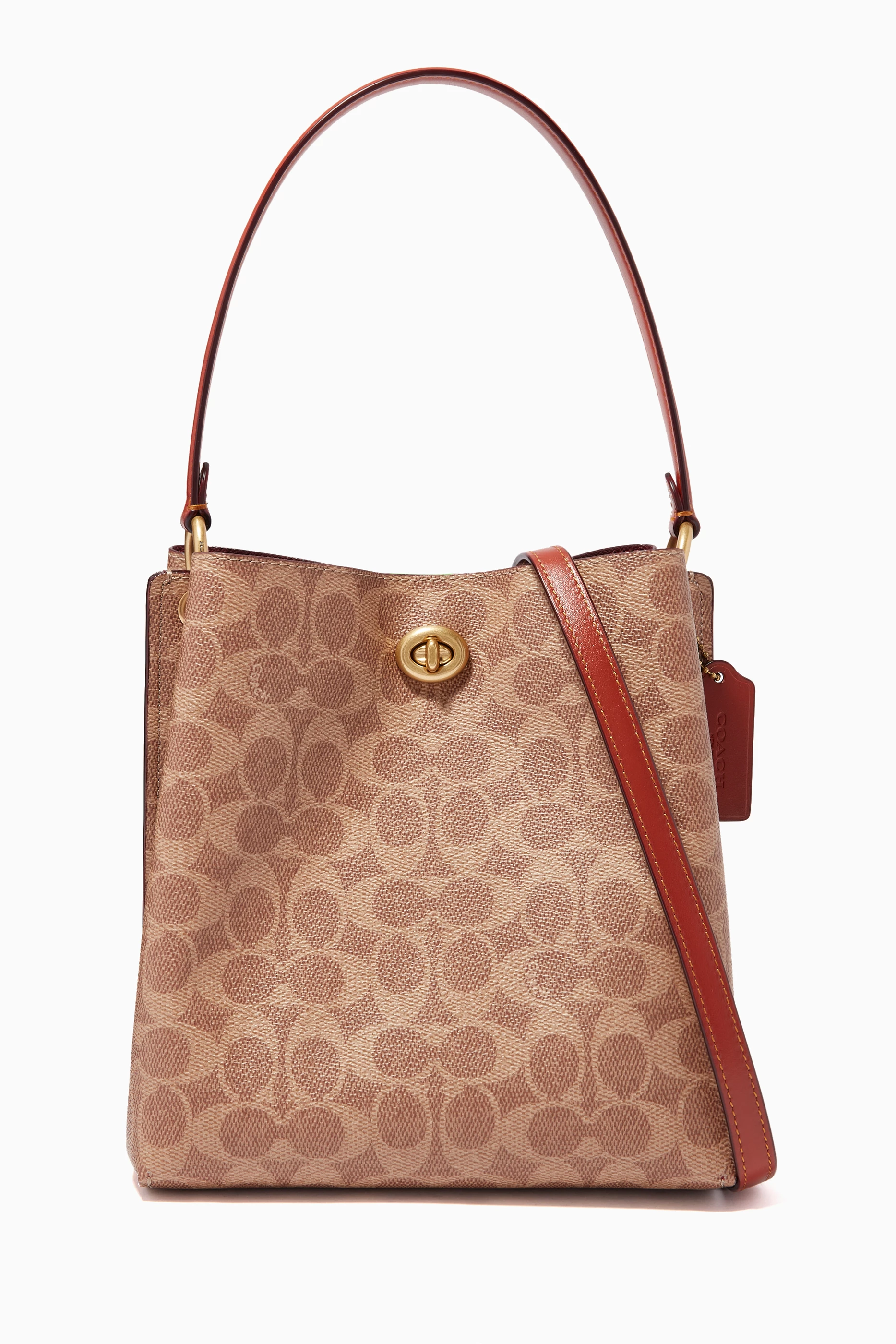 Buy Coach Brown Charlie Bucket Bag 21 in Signature Canvas for