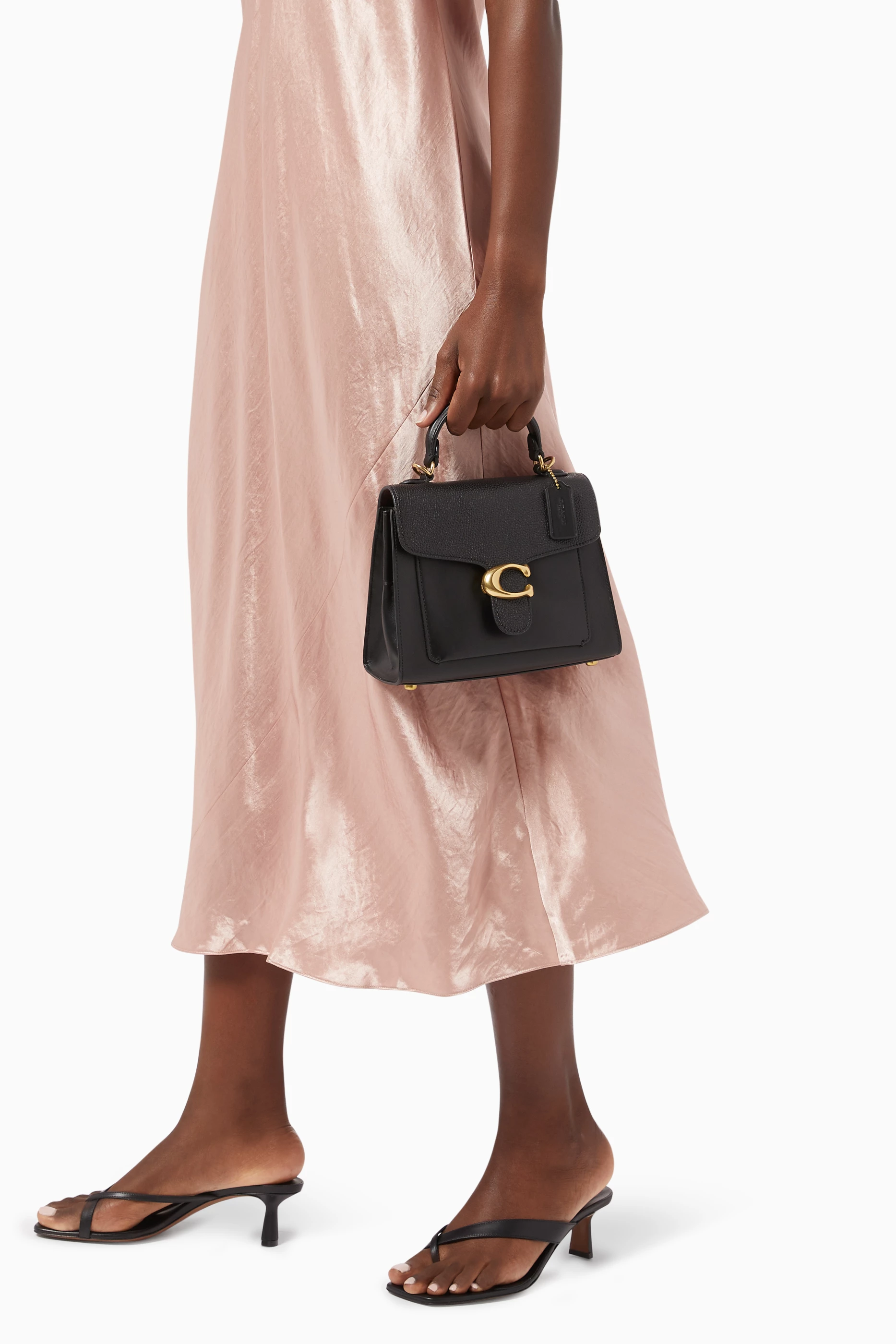 Mixed leather tabby top handle top