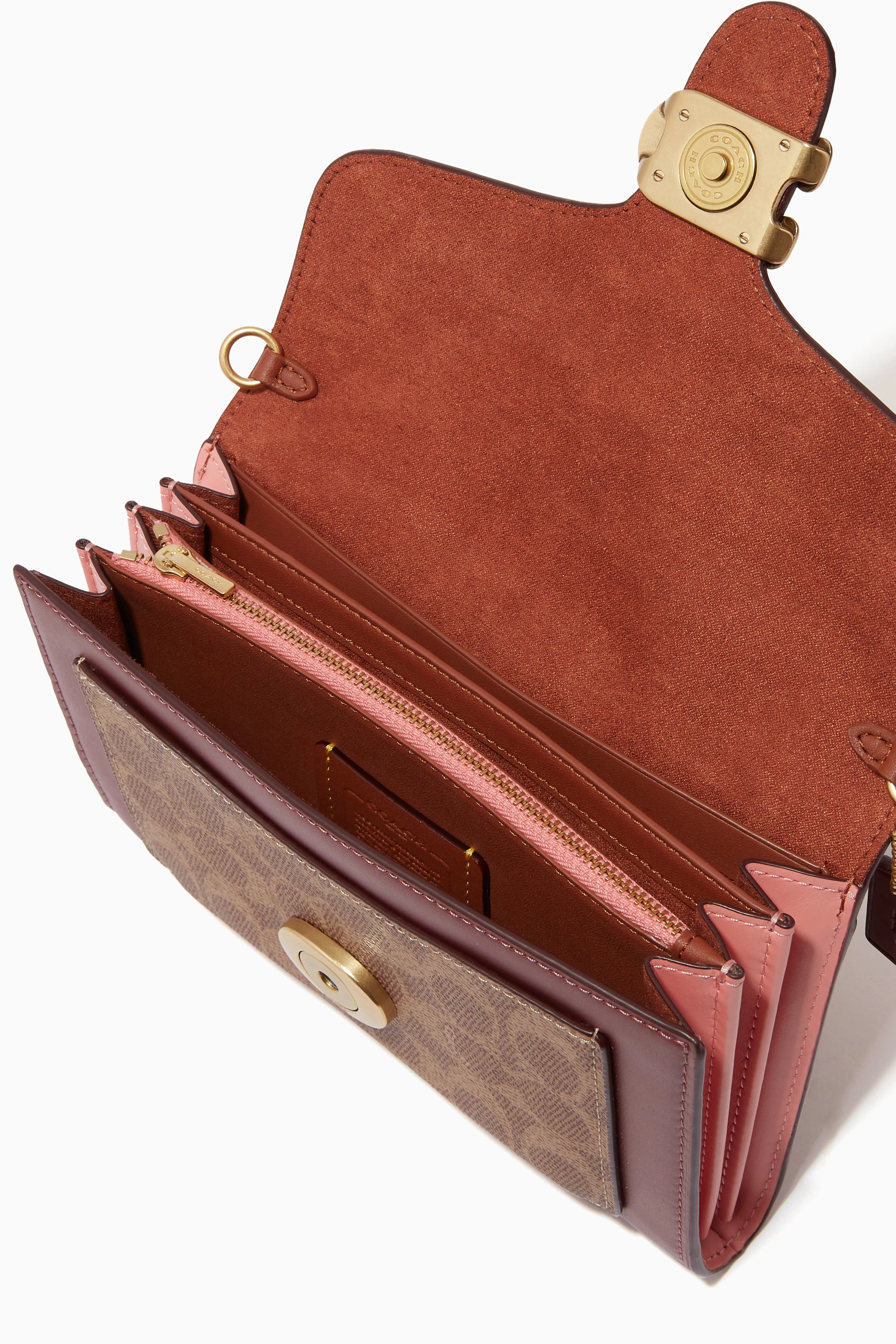 Riley chain clutch in colorblock signature canvas deals