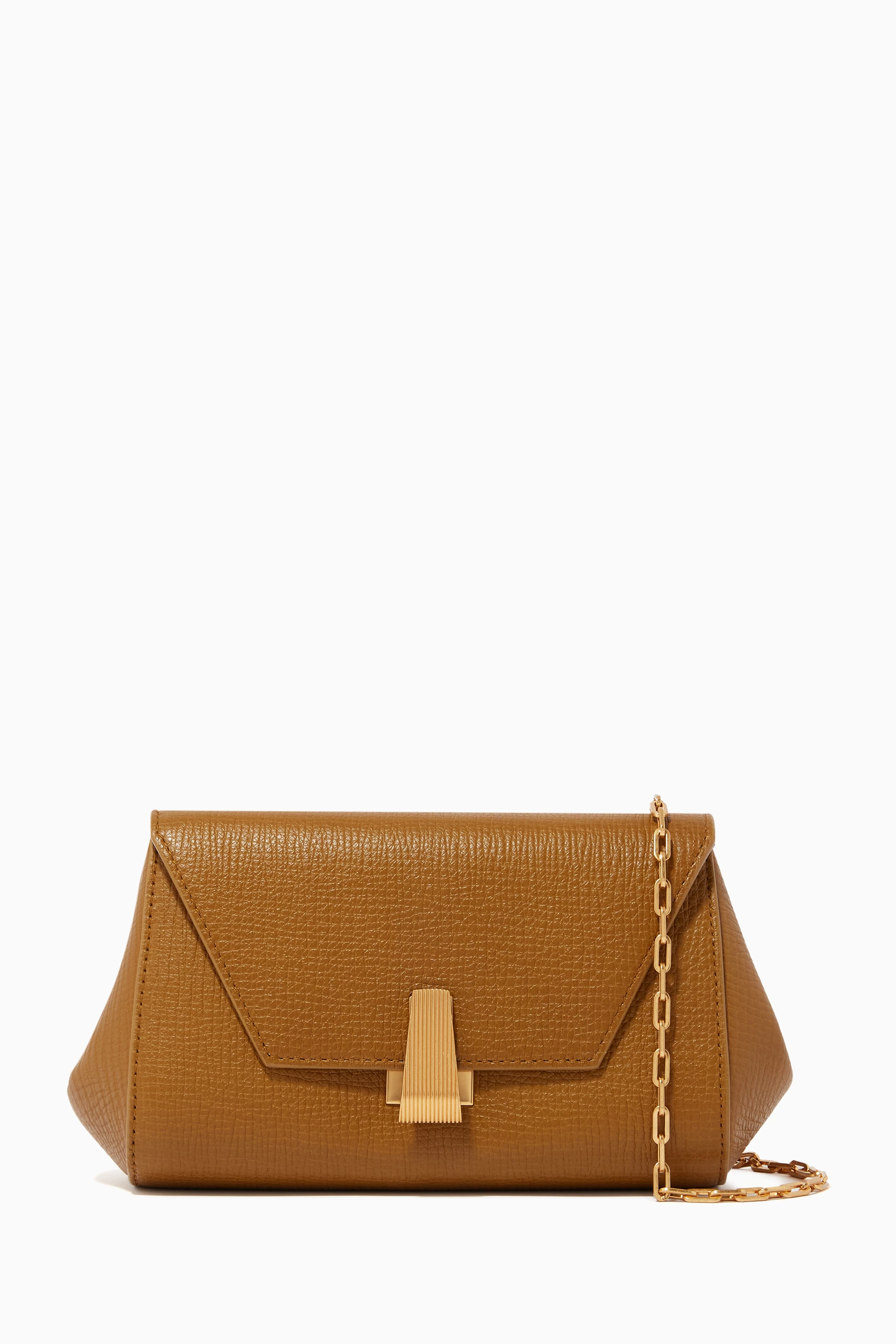 Buy Bottega Veneta Green Mini BV Angle Bag in Palmellato Calfskin for Women in UAE Ounass