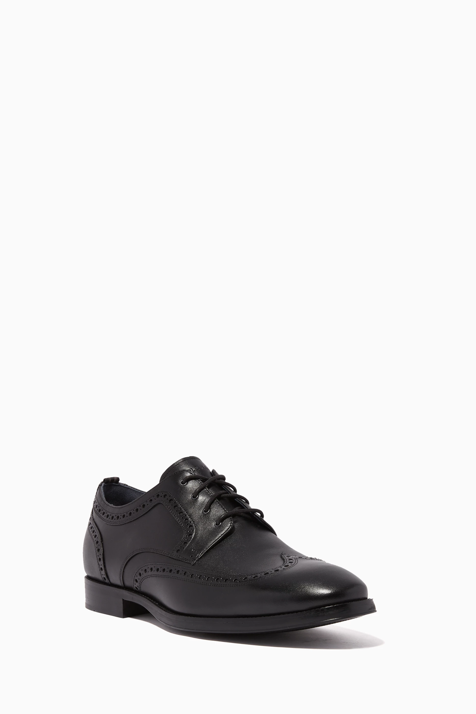 Buy Cole Haan Black Jefferson Grand 2.0 Wingtip Oxford Shoes for
