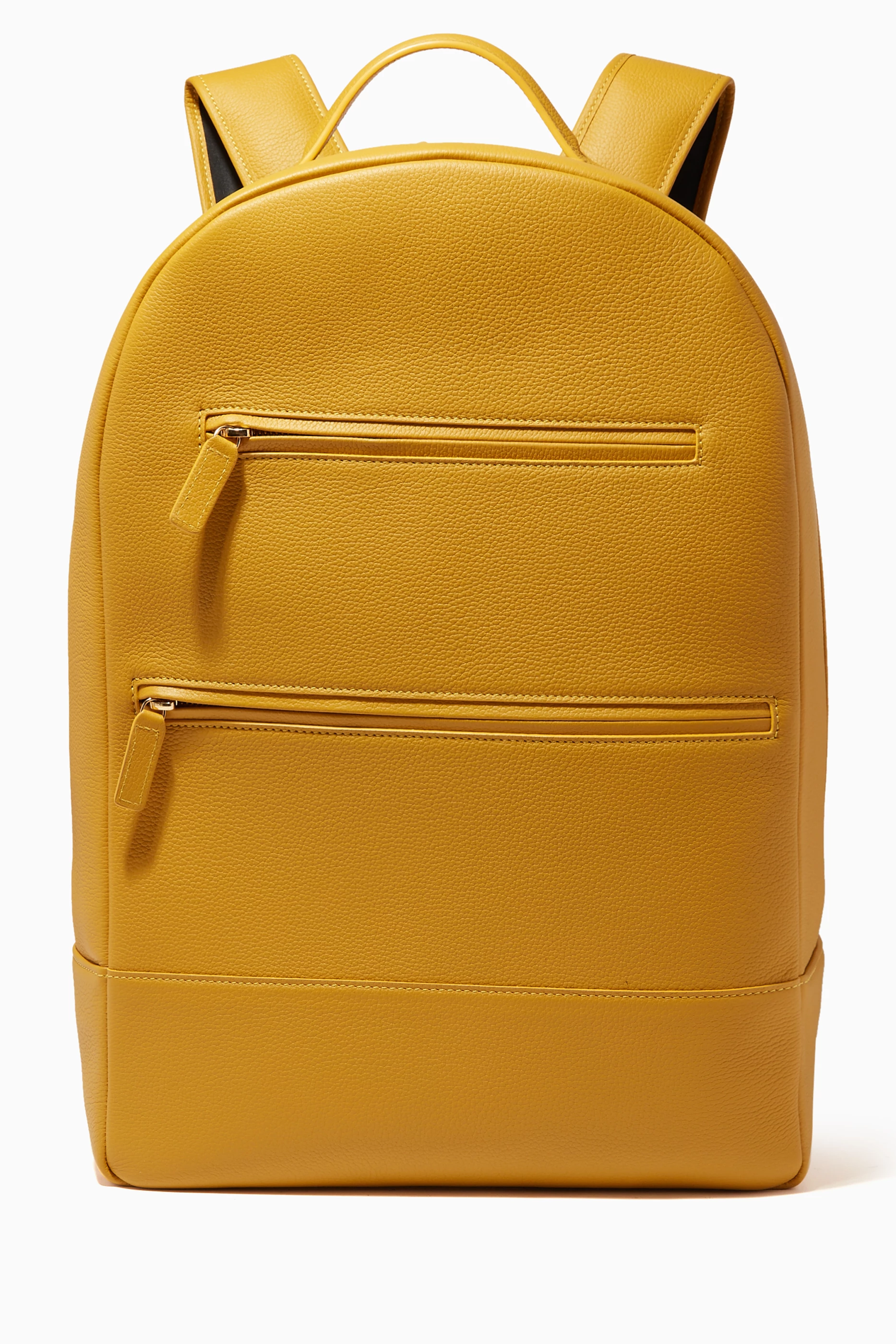 Yellow leather outlet backpack