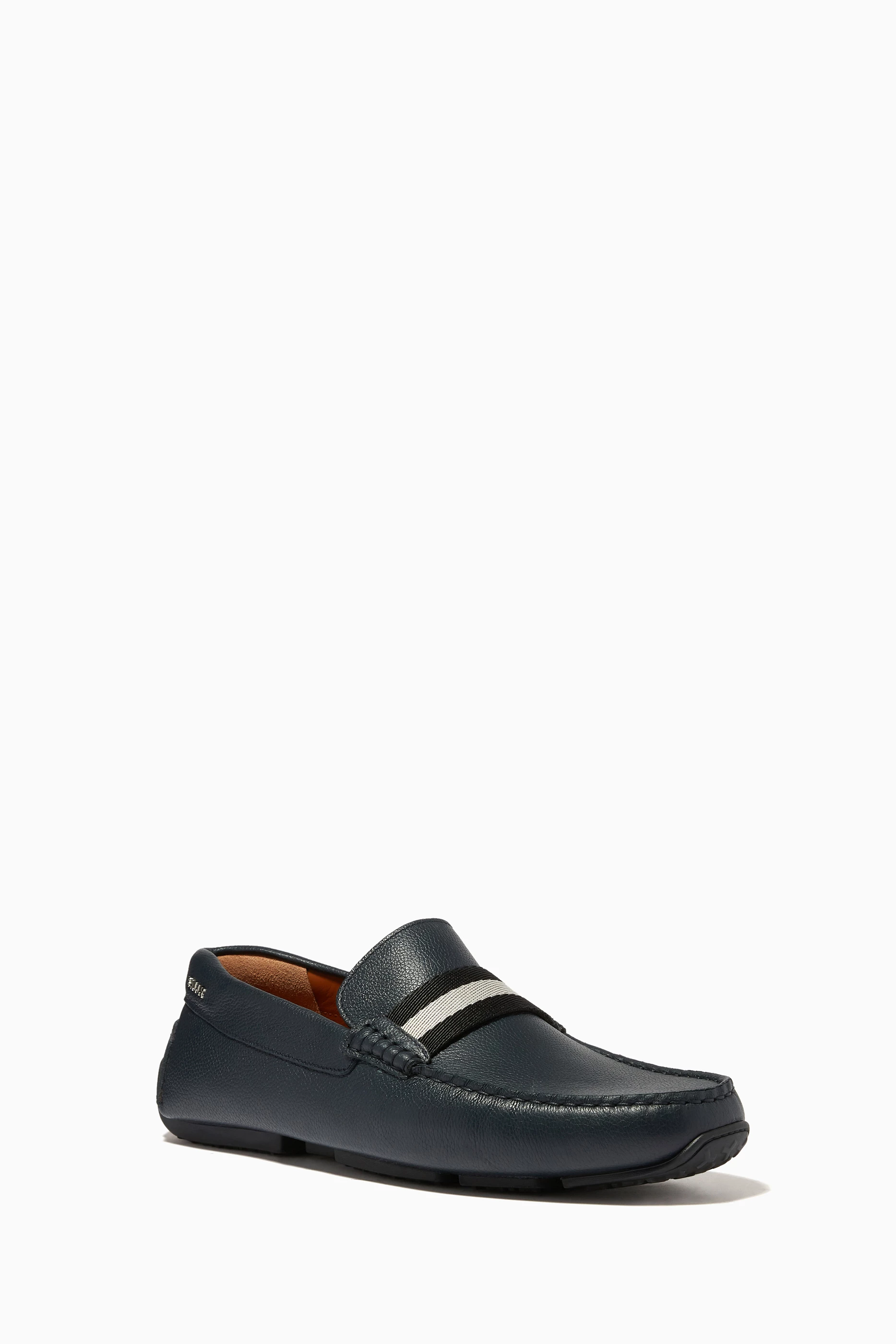 Buy Bally Blue Pearce Driver Shoes in Leather for Men in UAE Ounass