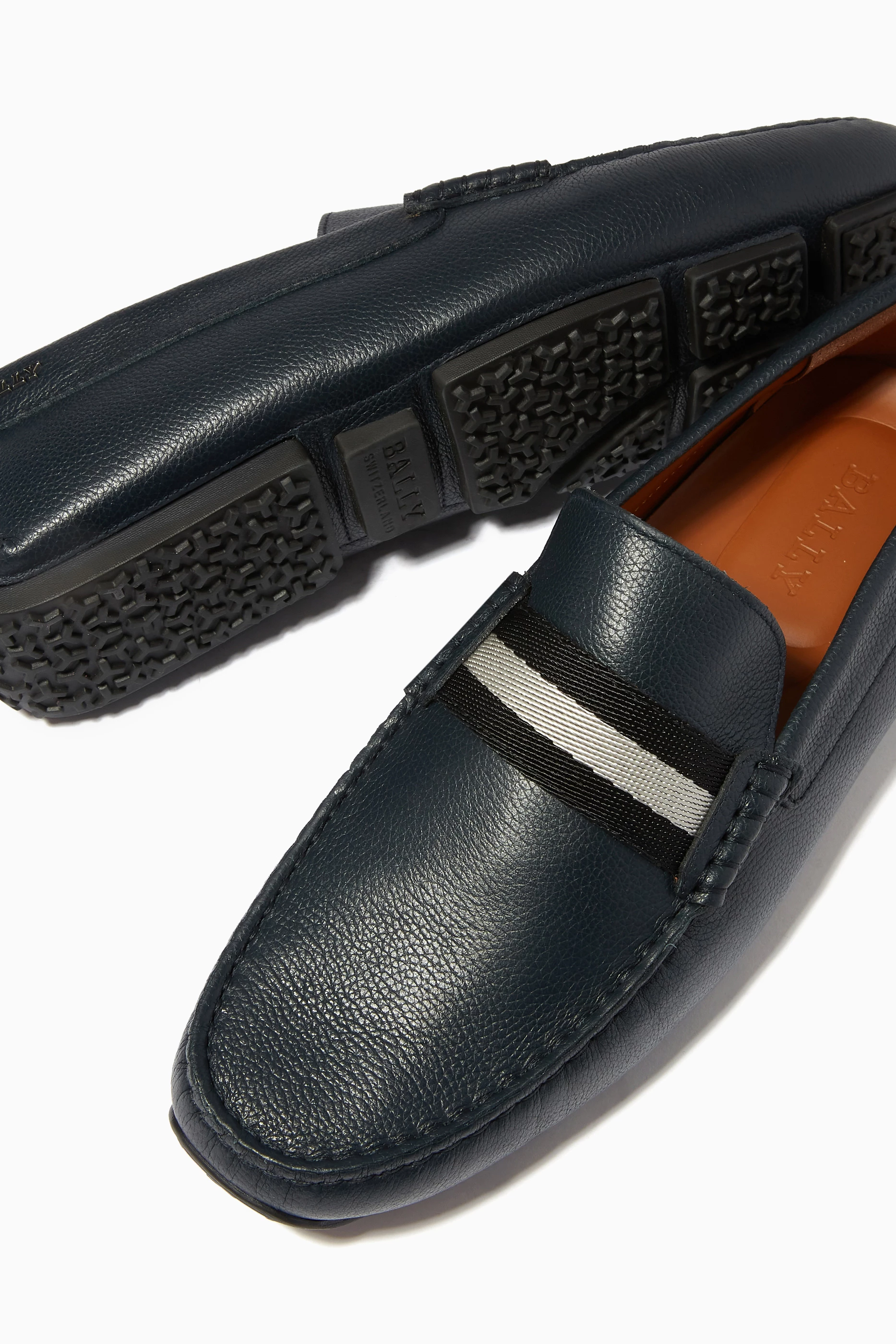 Buy Bally Blue Pearce Driver Shoes in Leather for Men in UAE Ounass
