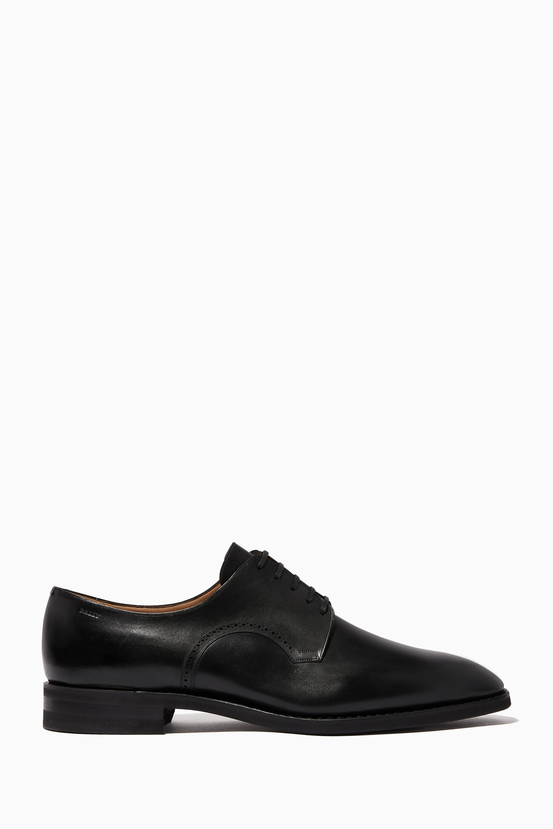 Buy Bally Black Scrivani Leather Derby Shoes for Men in UAE Ounass