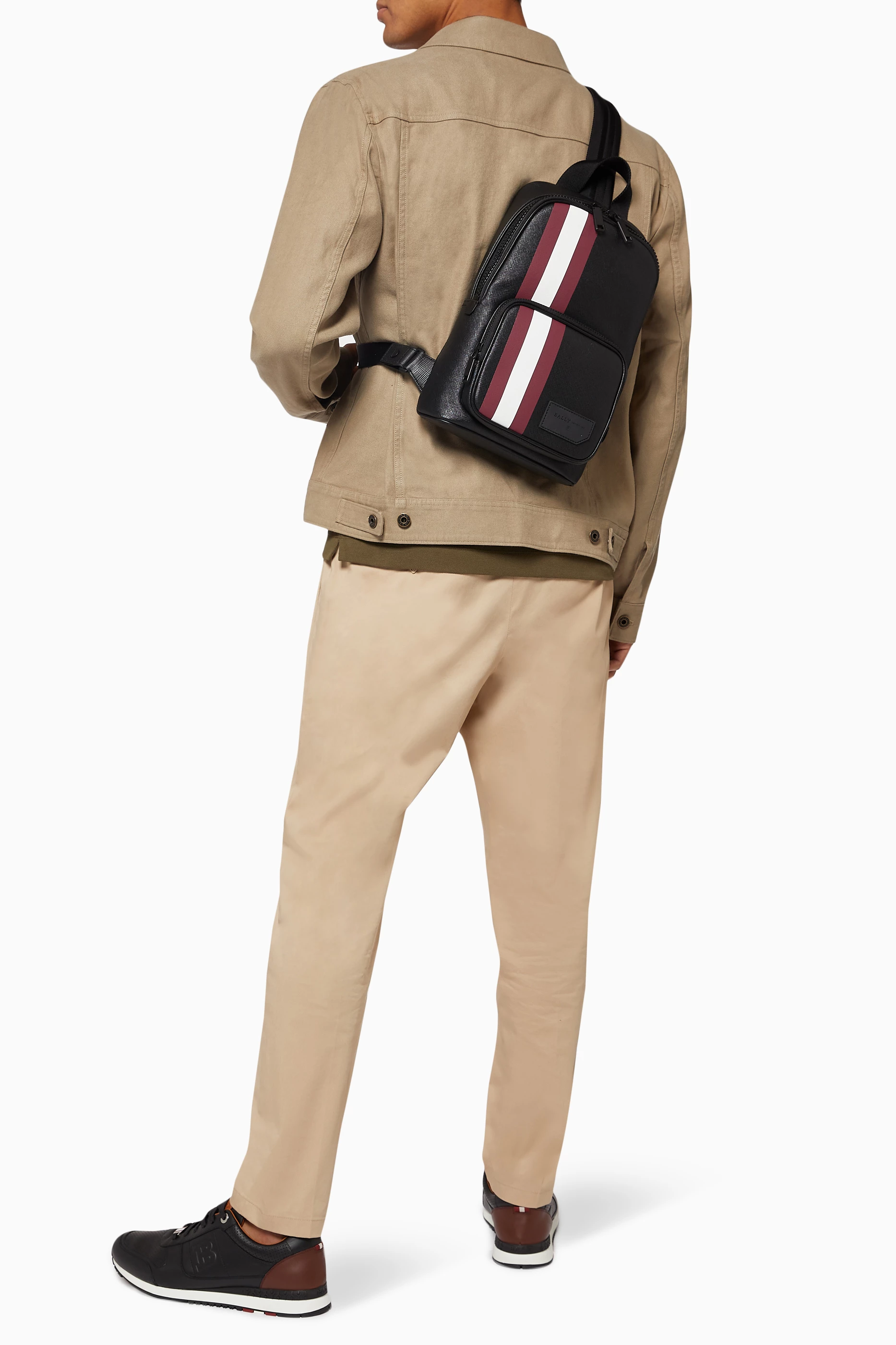 Buy Bally Black Sihorn Coated Canvas Sling Bag for Men in UAE Ounass