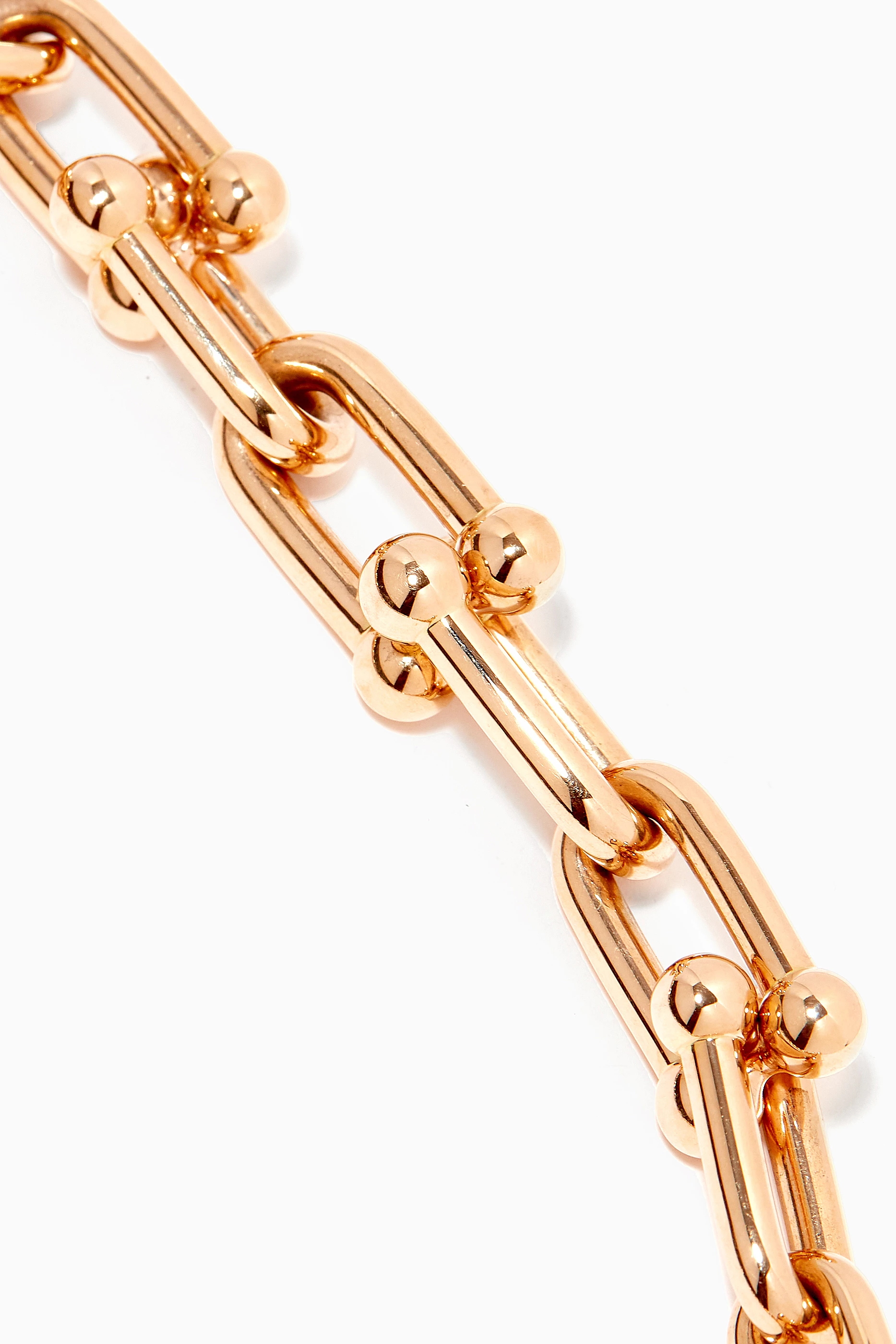 Tiffany HardWear graduated link necklace in 18k rose gold with pavé  diamonds.