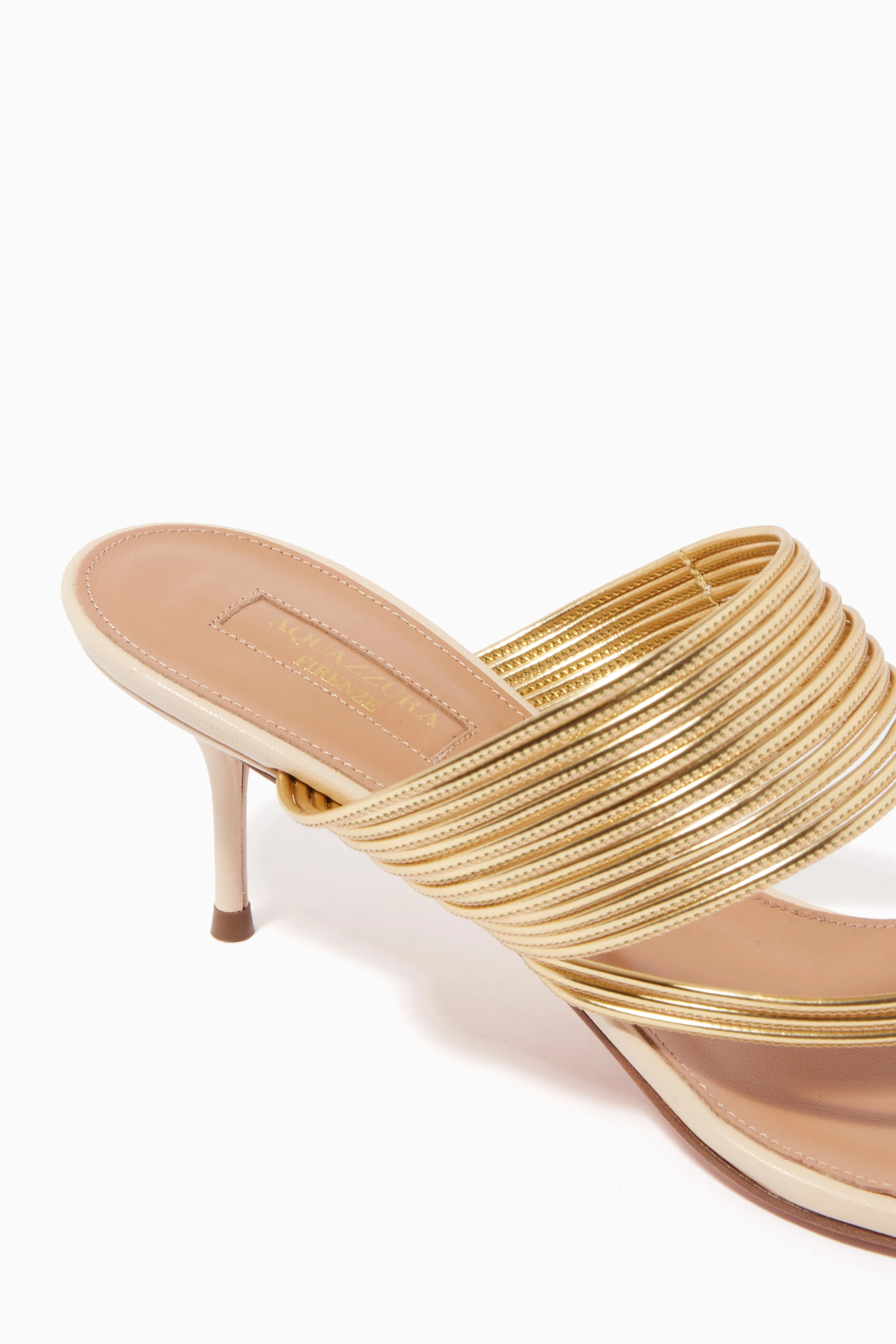 Aquazzura sunny discount metallic mules
