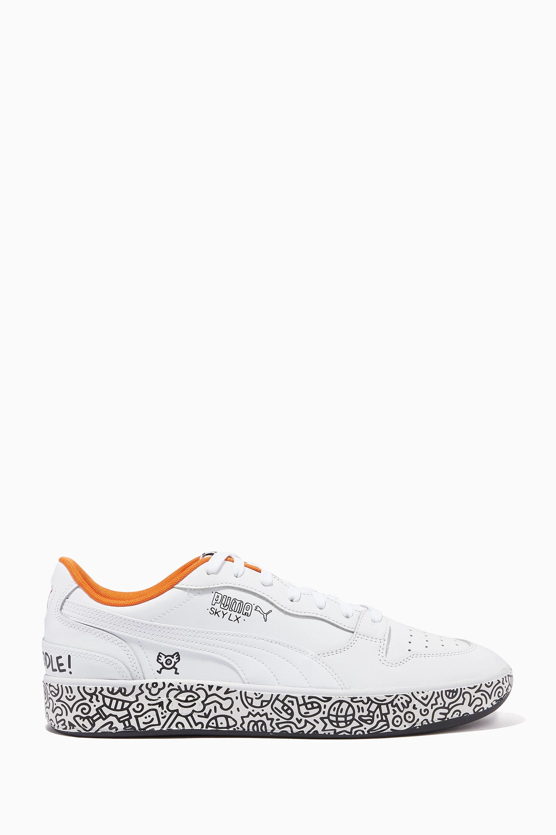 Buy PUMA Select White x Mr Doodle Sky LX Low Sneakers in Leather