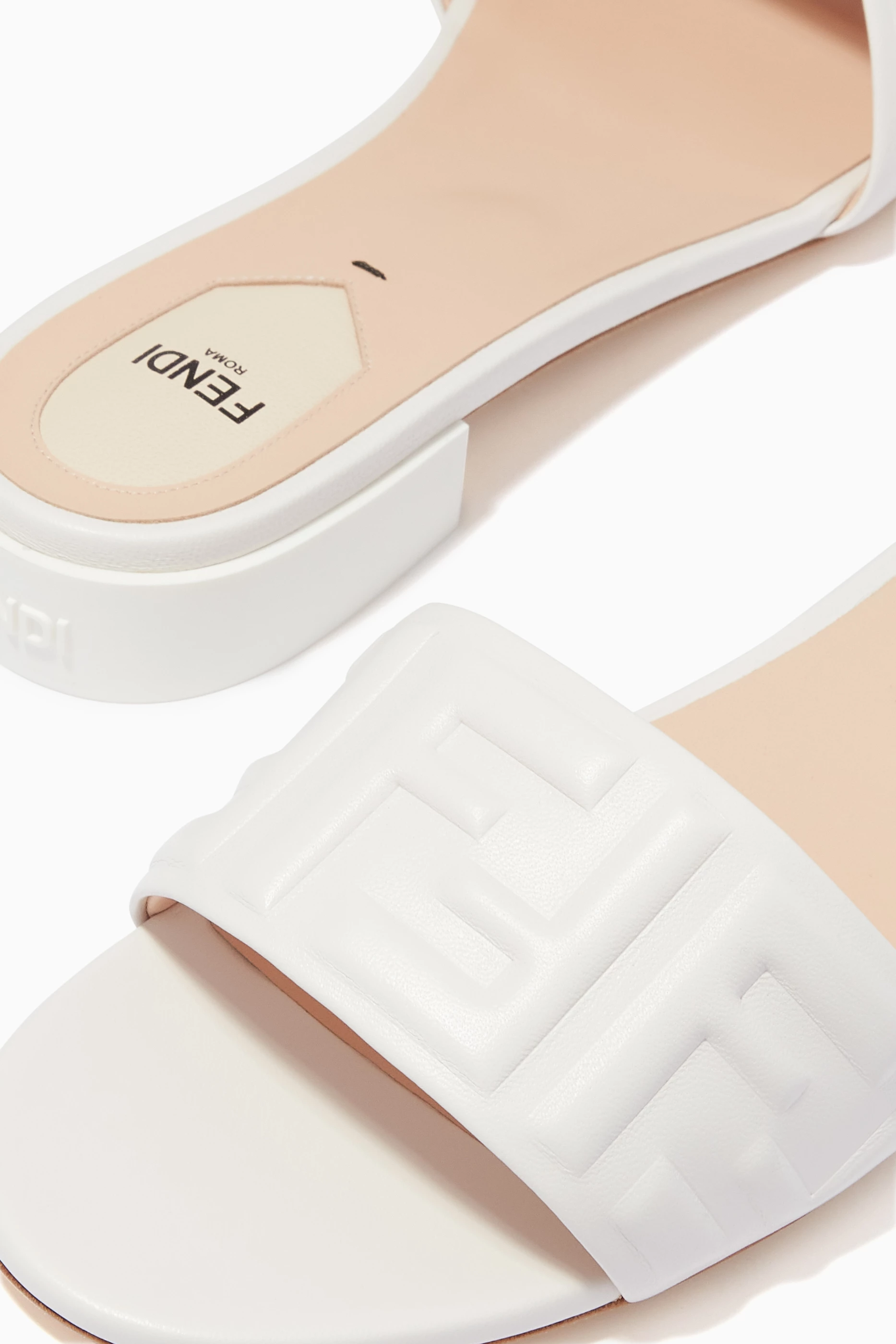 Fendi white slides 2025