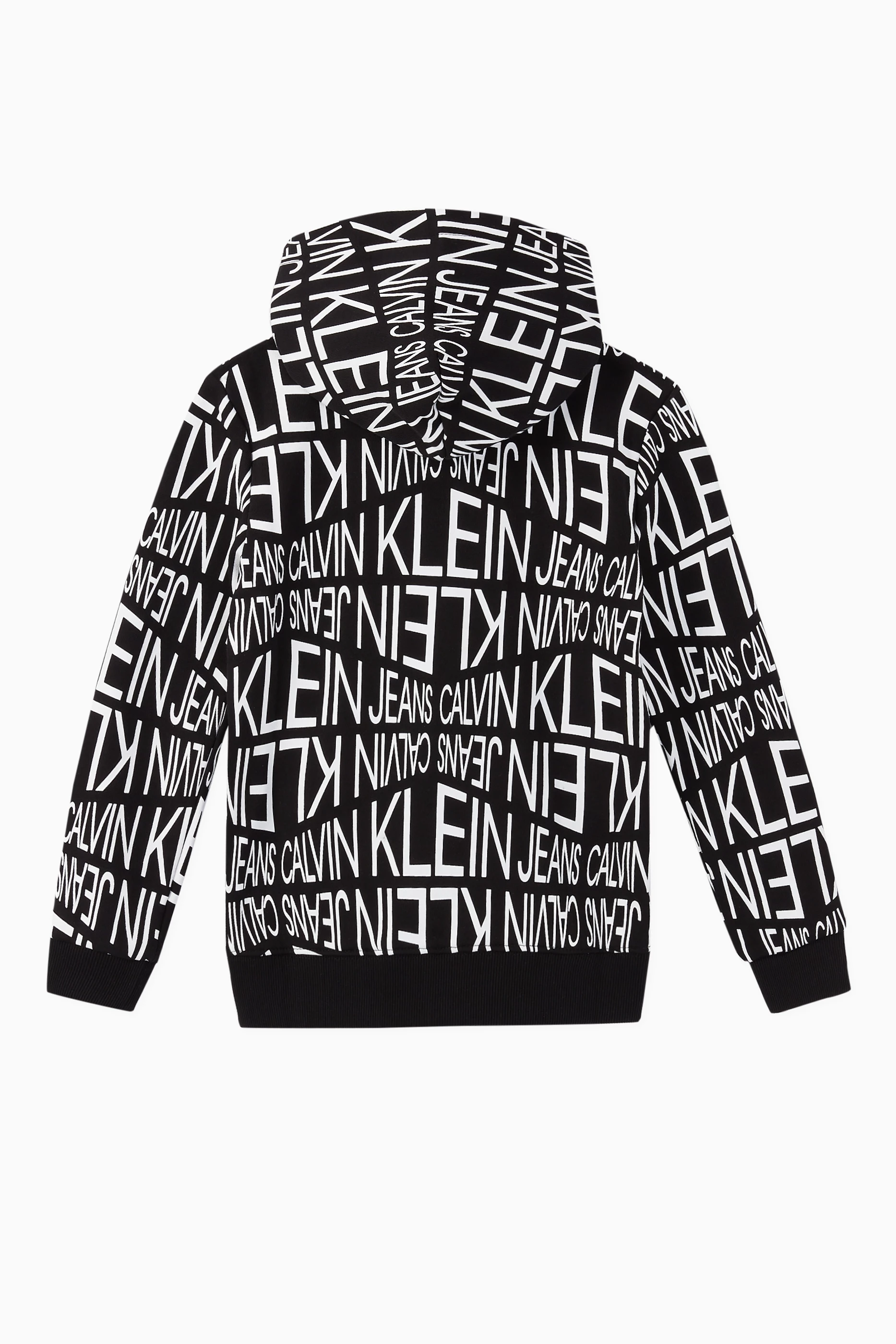 Buy Calvin Klein Black CK Distorted Hooded Cotton Sweatshirt for