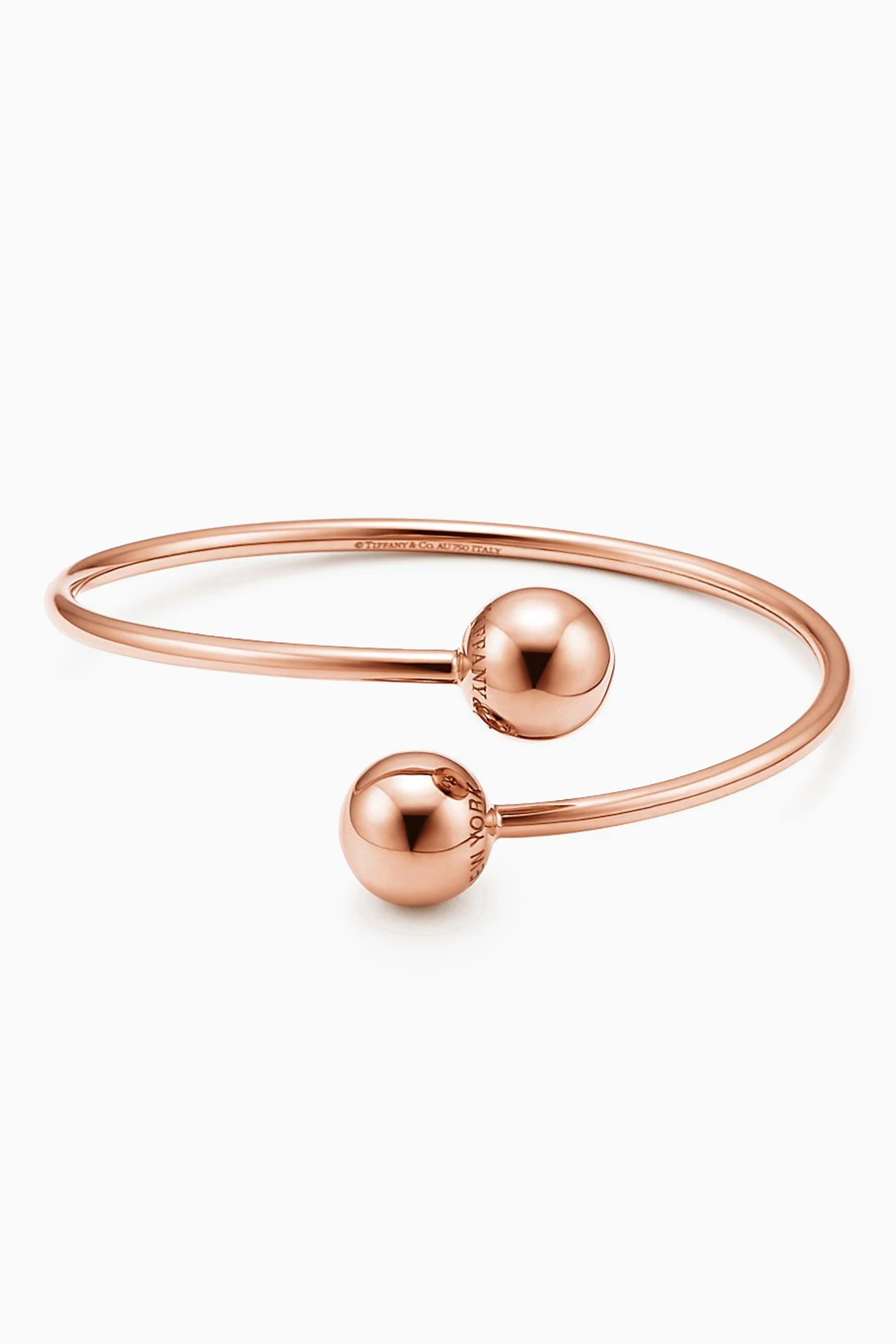 Buy Rose Gold Tiffany HardWear Ball Bypass Bracelet in 18kt Rose