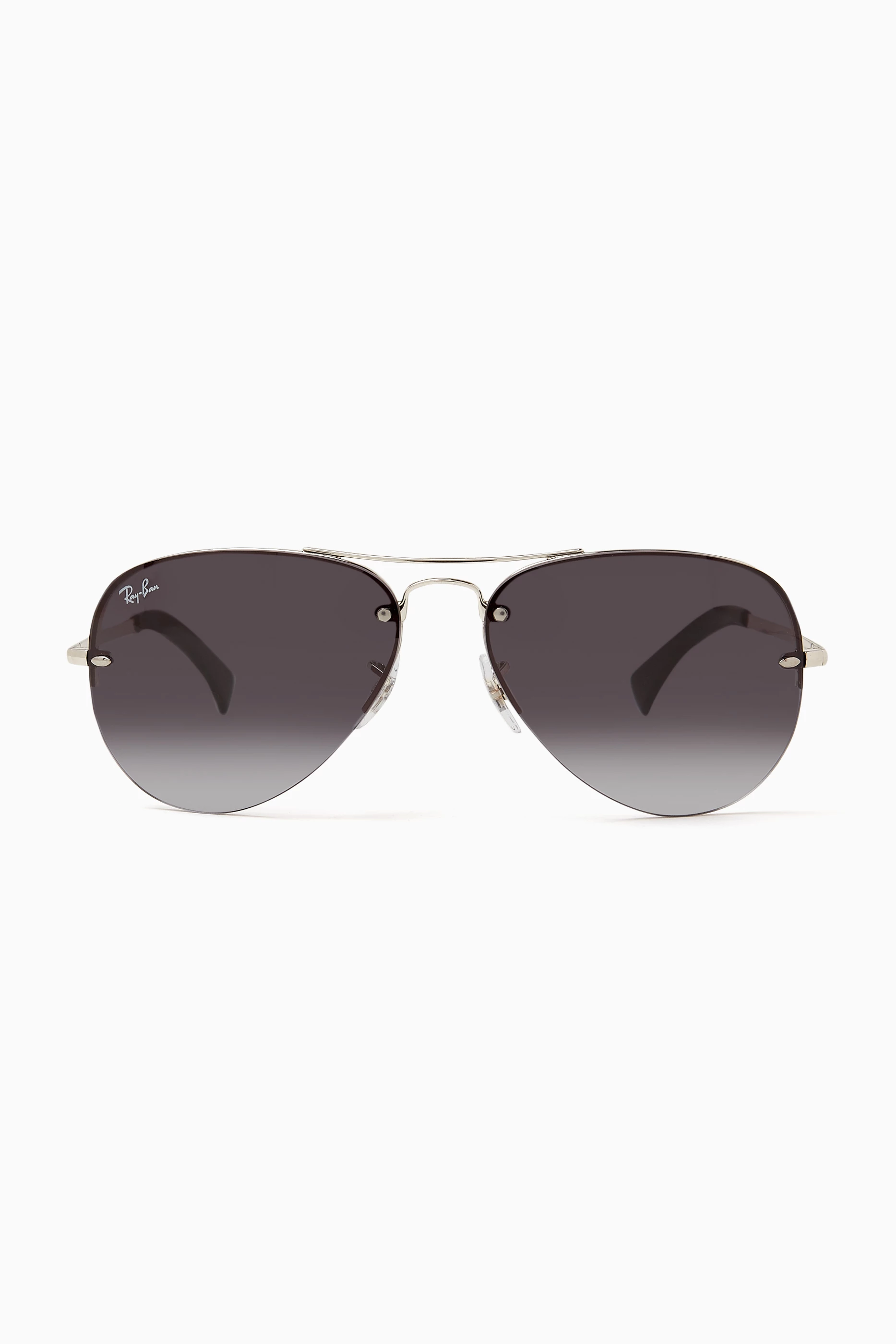Buy Ray Ban Silver RB3449 Aviator Gradient Sunglasses for Men