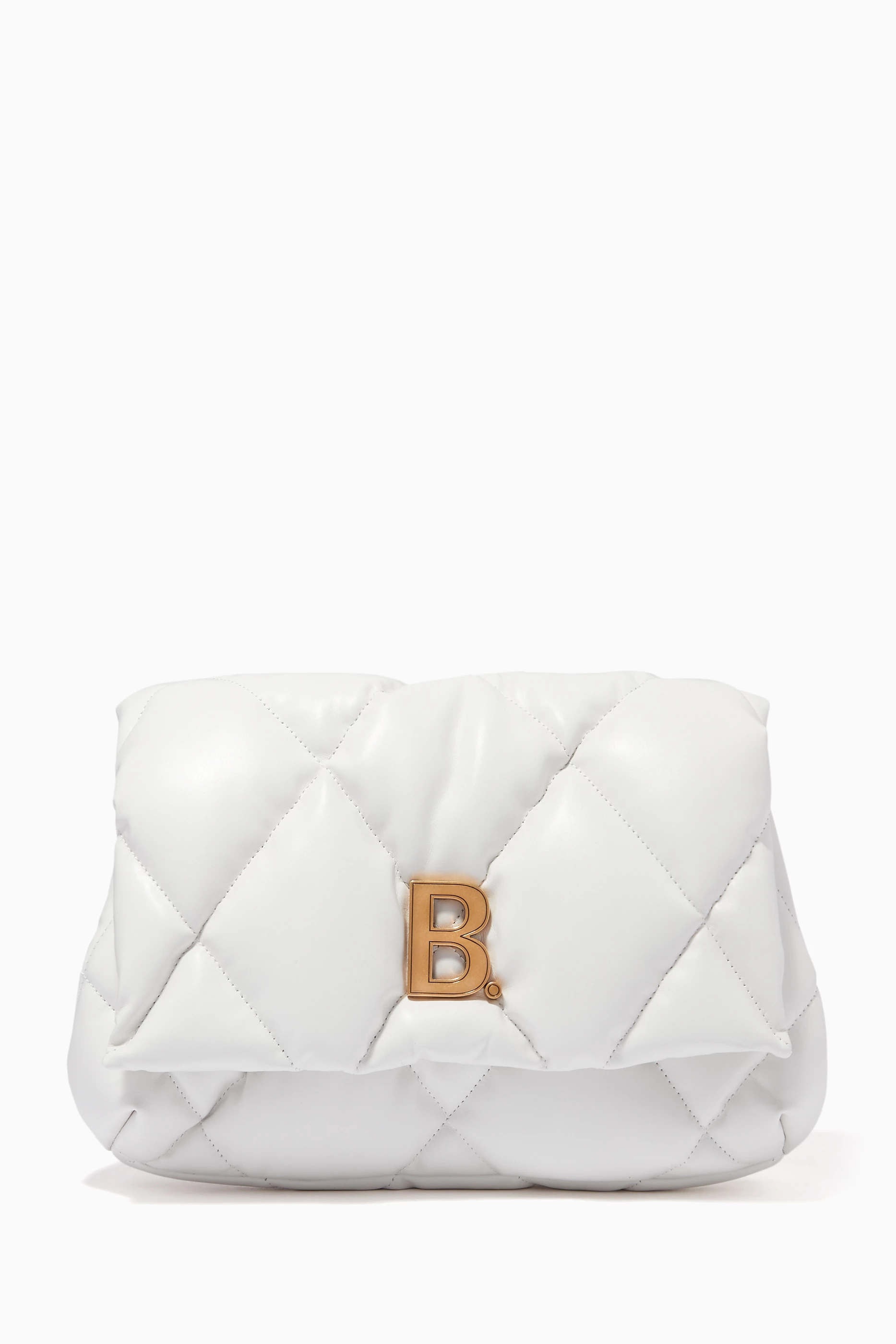 Buy Balenciaga White Touch Puffy Medium Clutch in Quilted Nappa for Women in UAE Ounass
