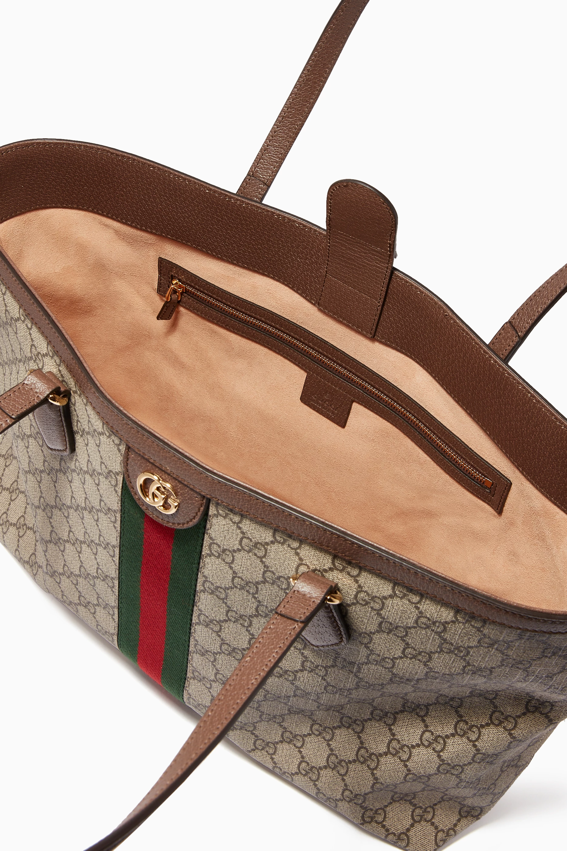 Gucci 115517 brown canvas and leather monogram vertical tote bag　From Japan