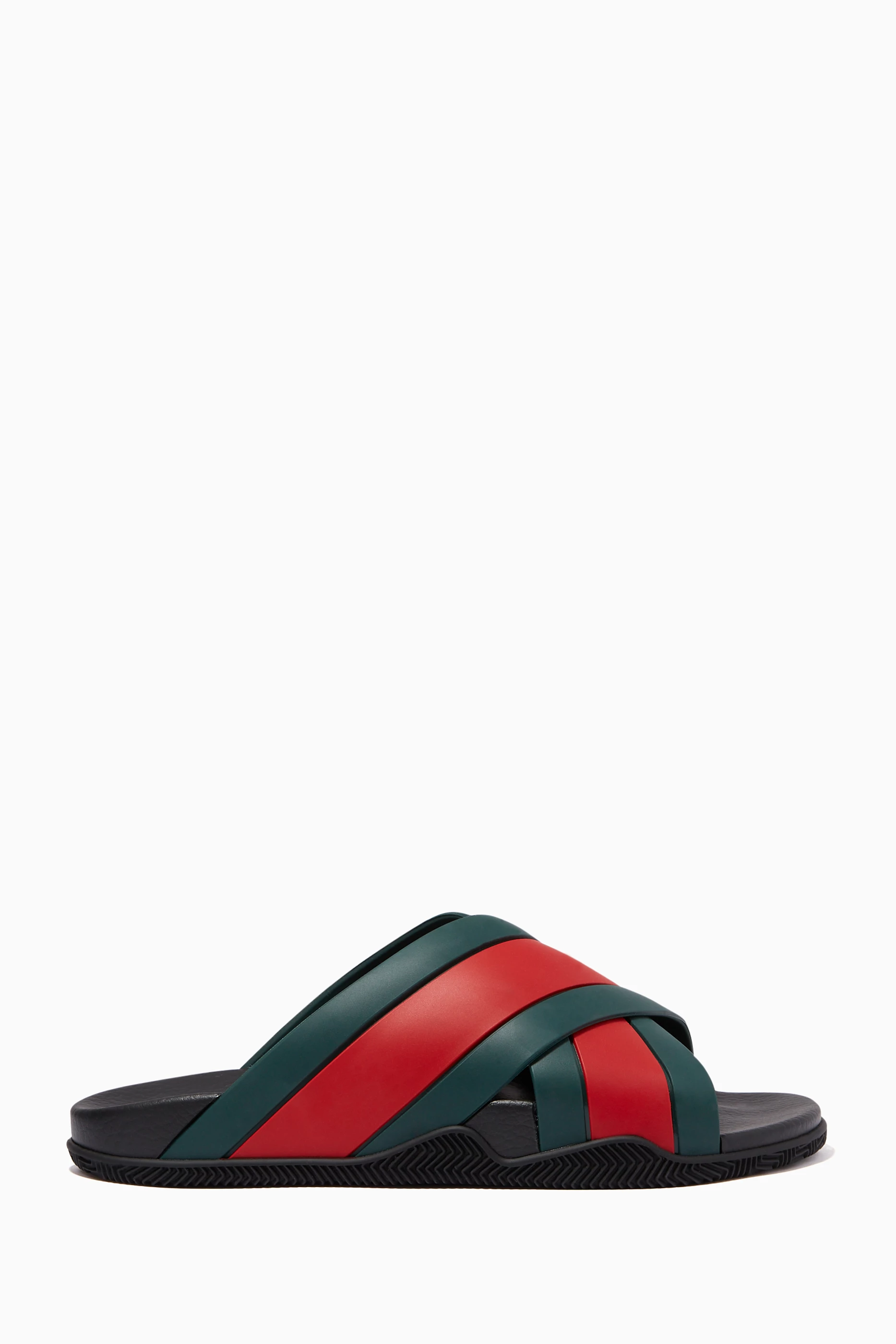 Gucci rubber slides hot sale men