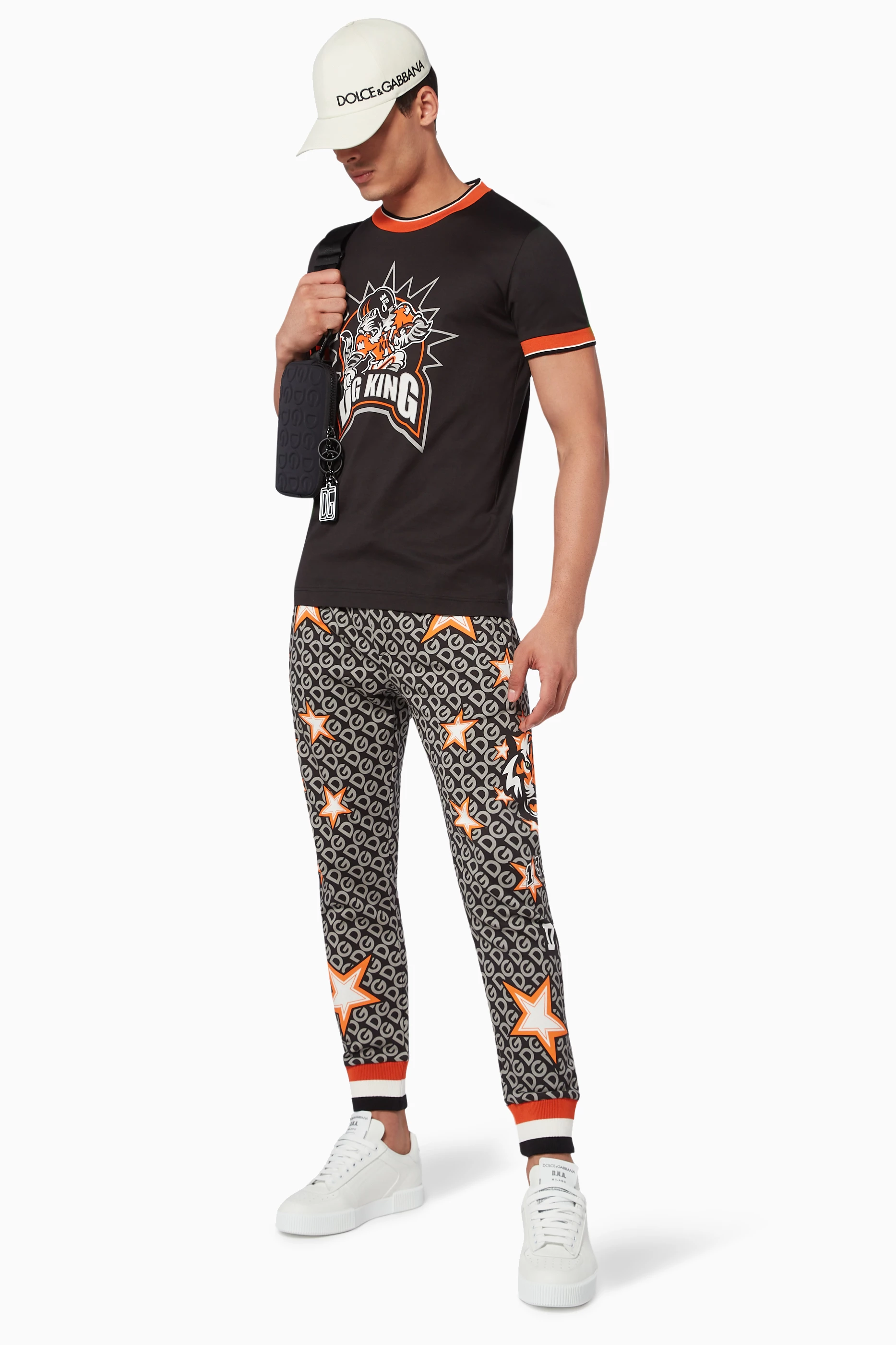 Buy Dolce Gabbana Black DG King Cotton T Shirt for Men in UAE
