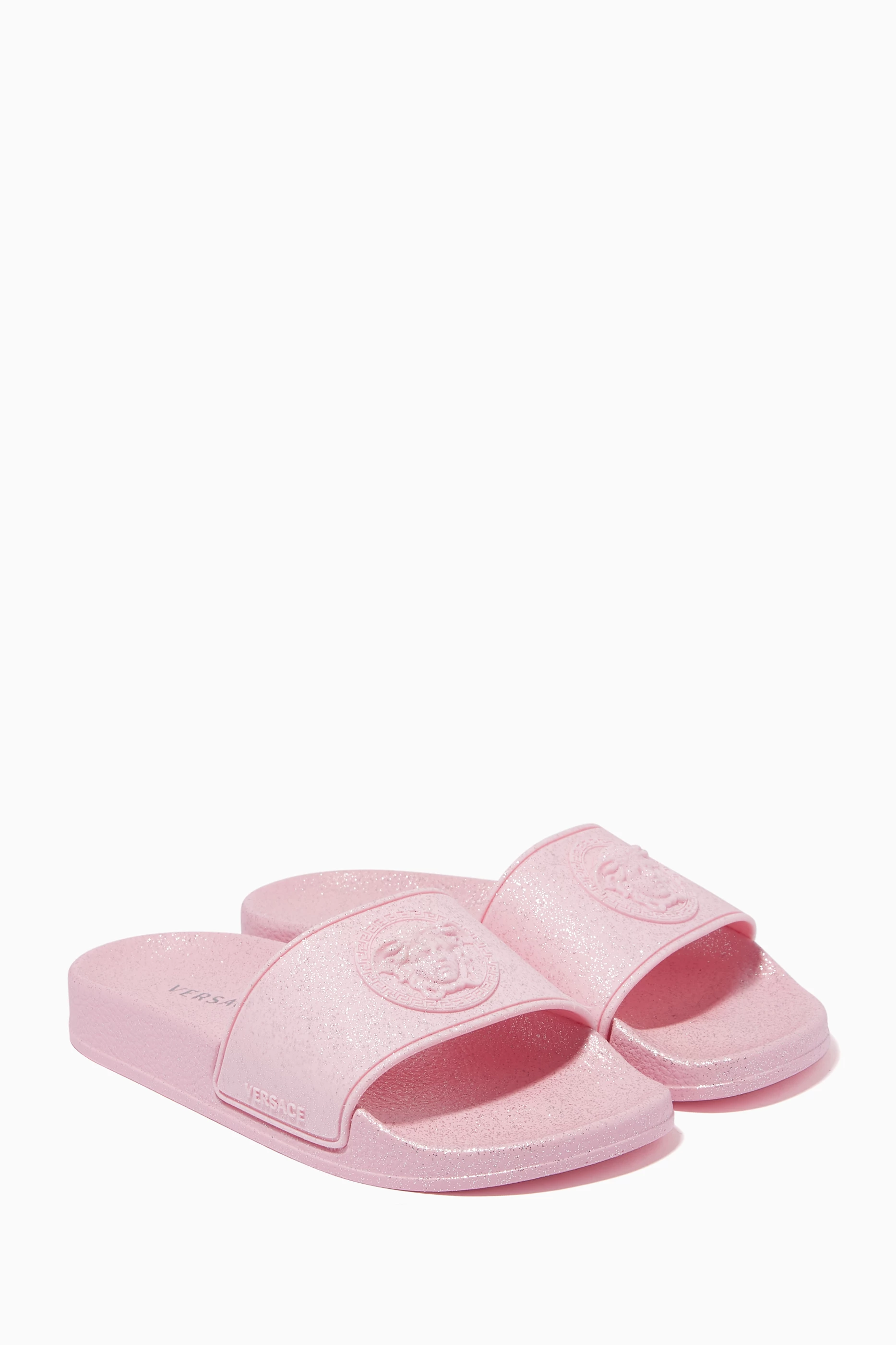 Pink top versace slides