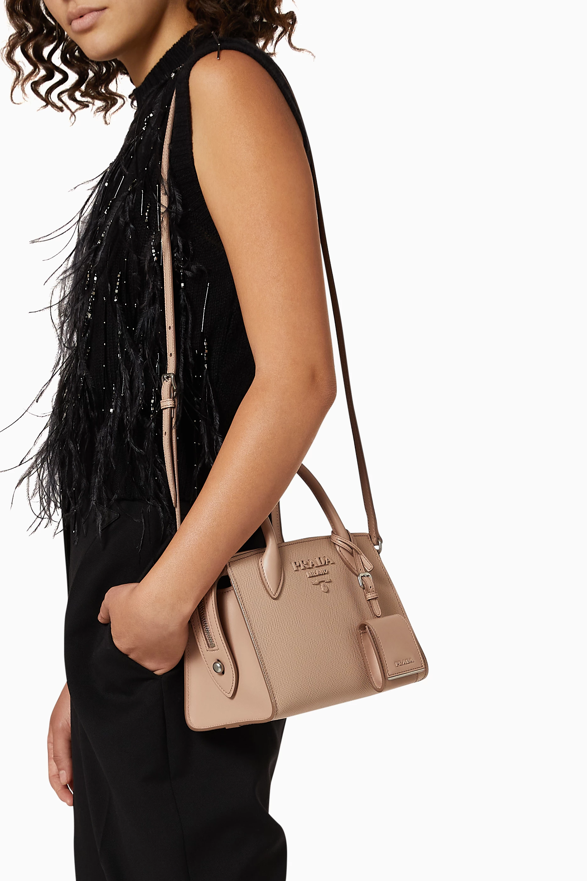 Prada mini deals monochrome bag