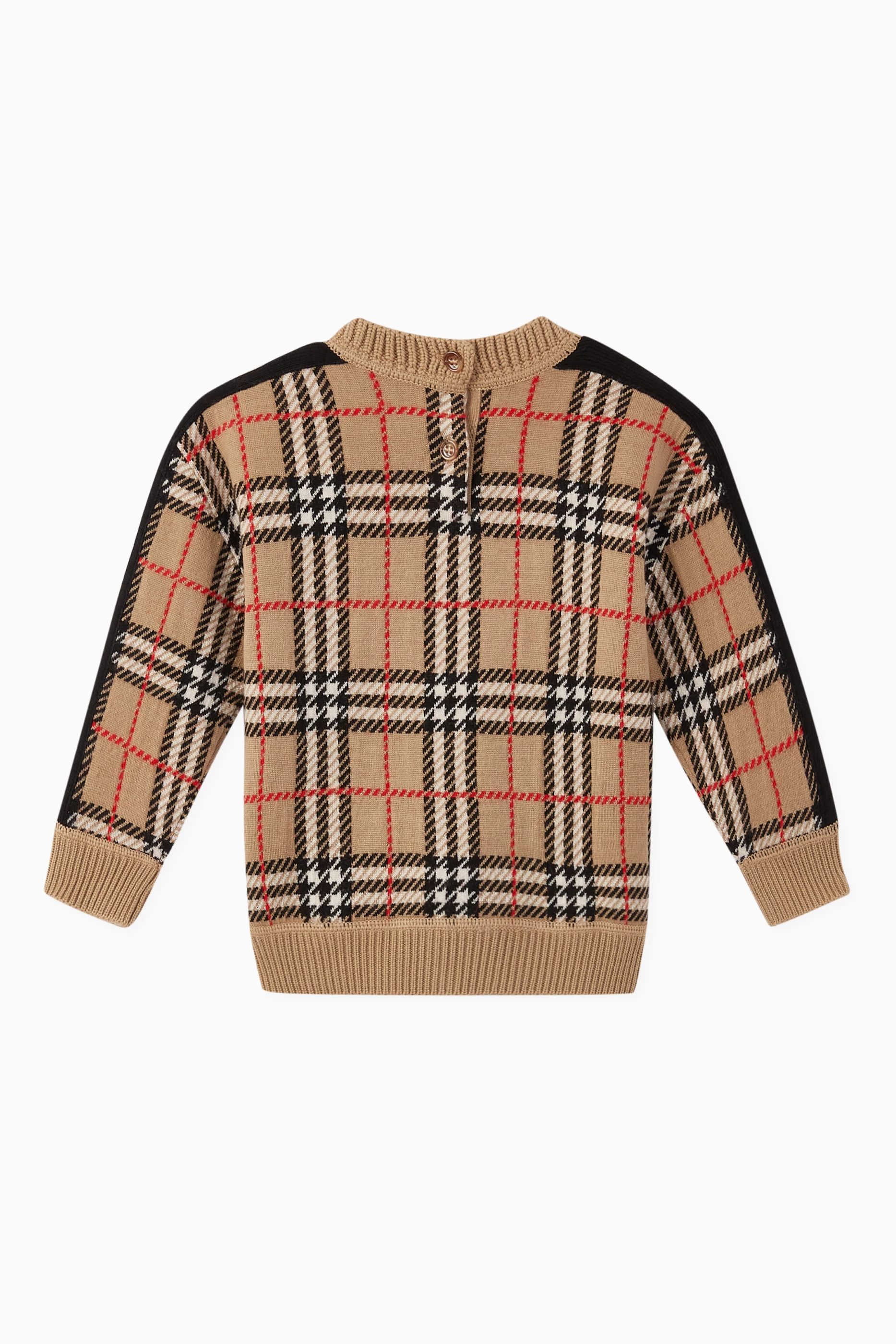 Buy Burberry Neutral Vintage Check Merino Wool Sweater for Baby