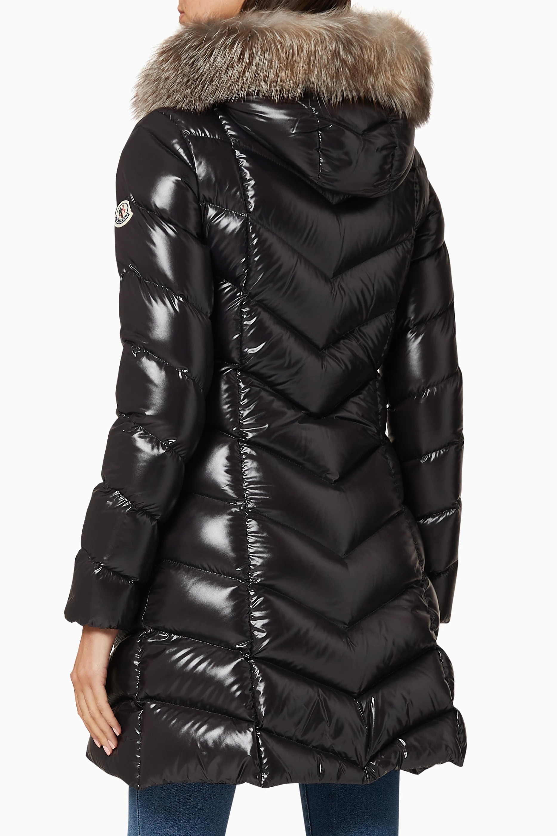Fulmar hooded down puffer coat with removable genuine fox fur trim store