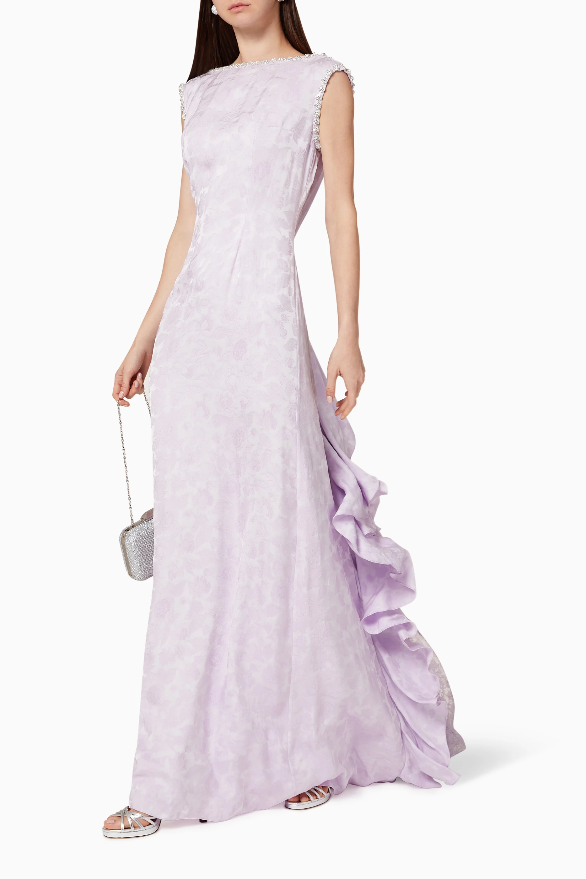 Buy Madiyah Al Sharqi Purple Crystal Embellished Gown for Women in